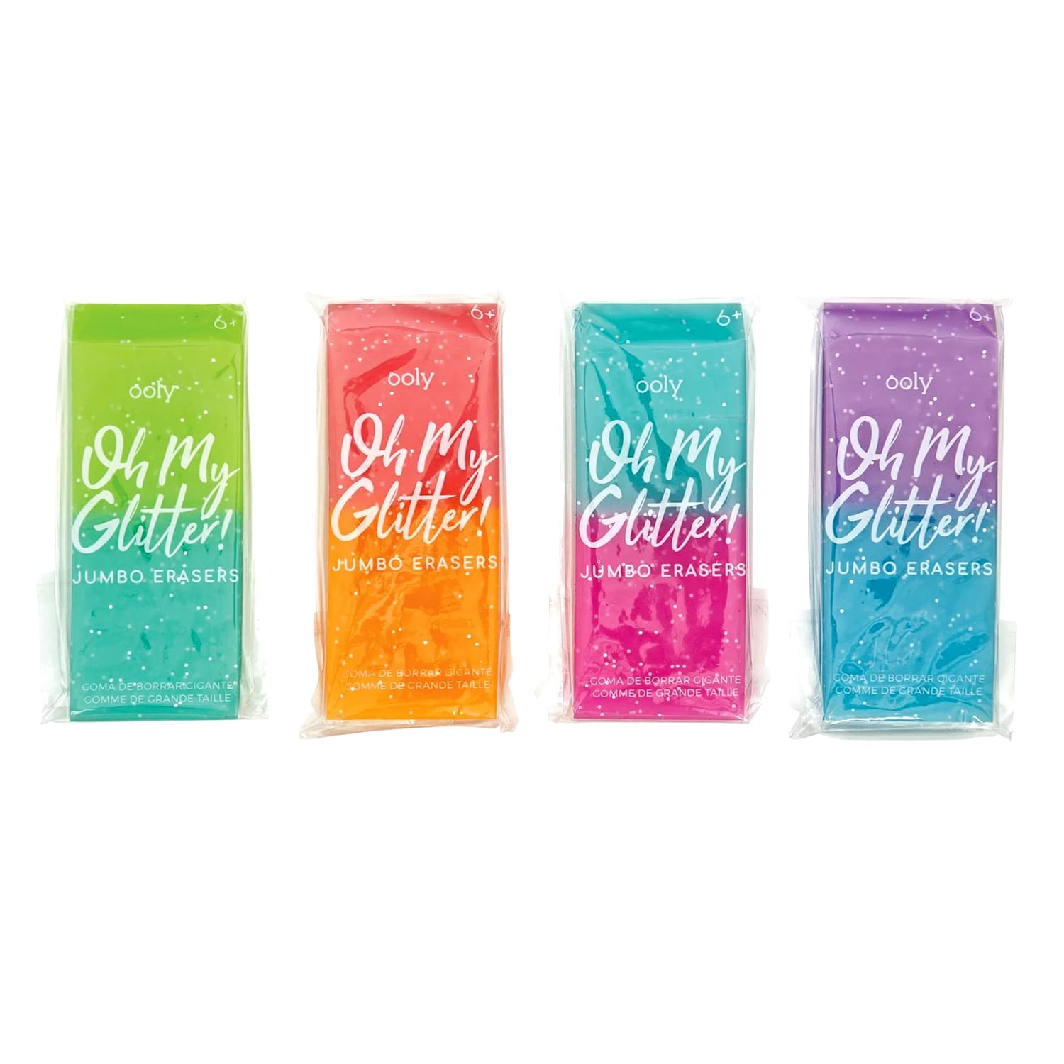 Oh My Glitter Jumbo Erasers, Assorted Colors