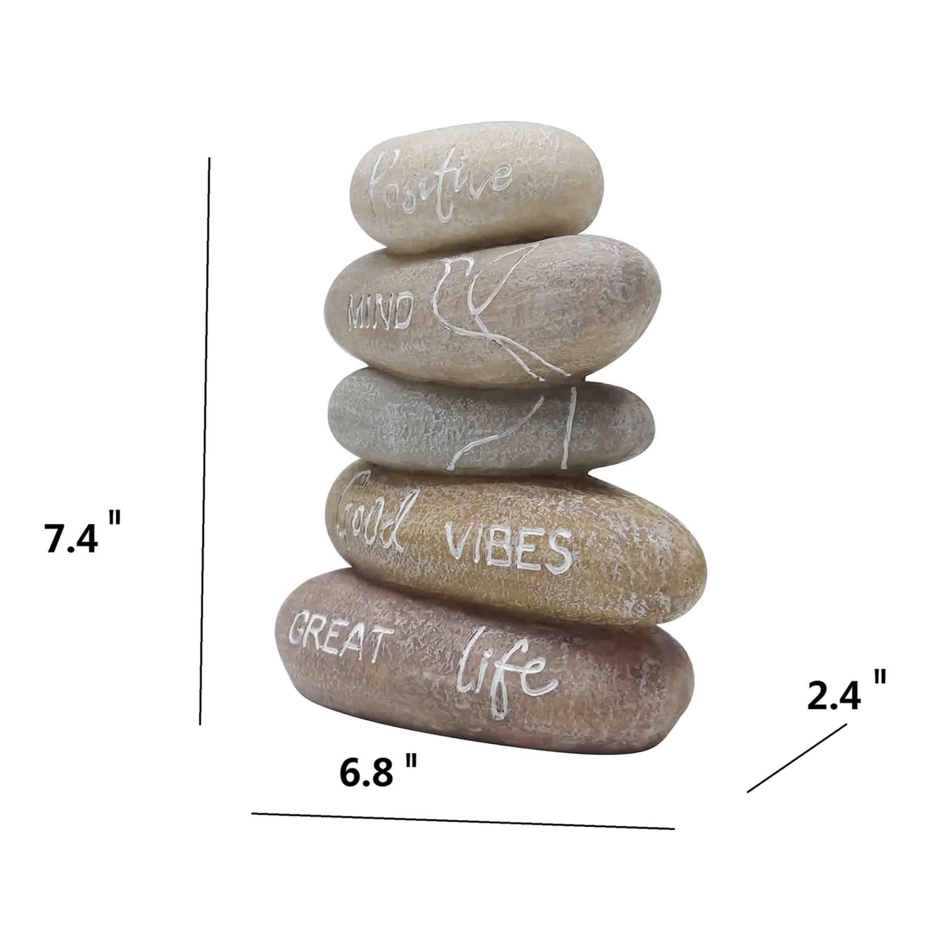 Found & Fable Stacked Stone Sentiment, 7"