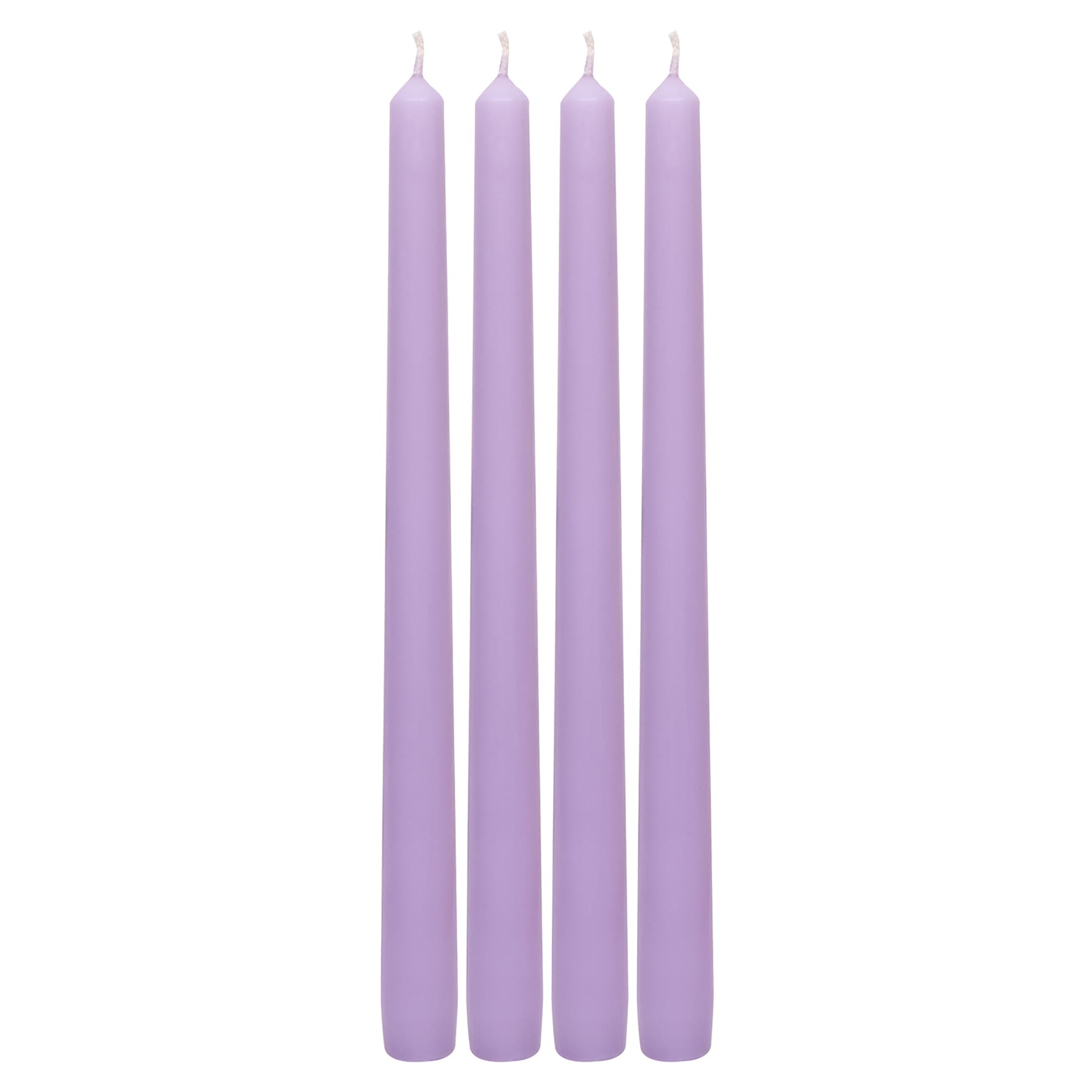 4-Pack Purple Unscented Overdip Taper Candles, 10"