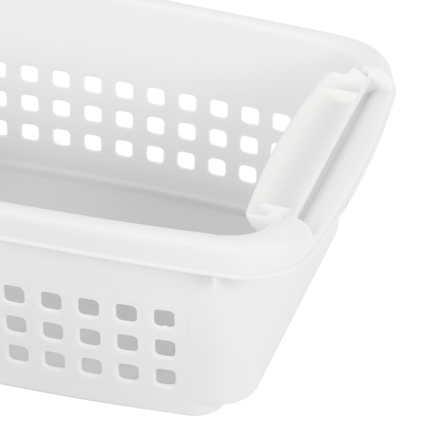 2-Pack White Stacked Nest Storage Basket, Small