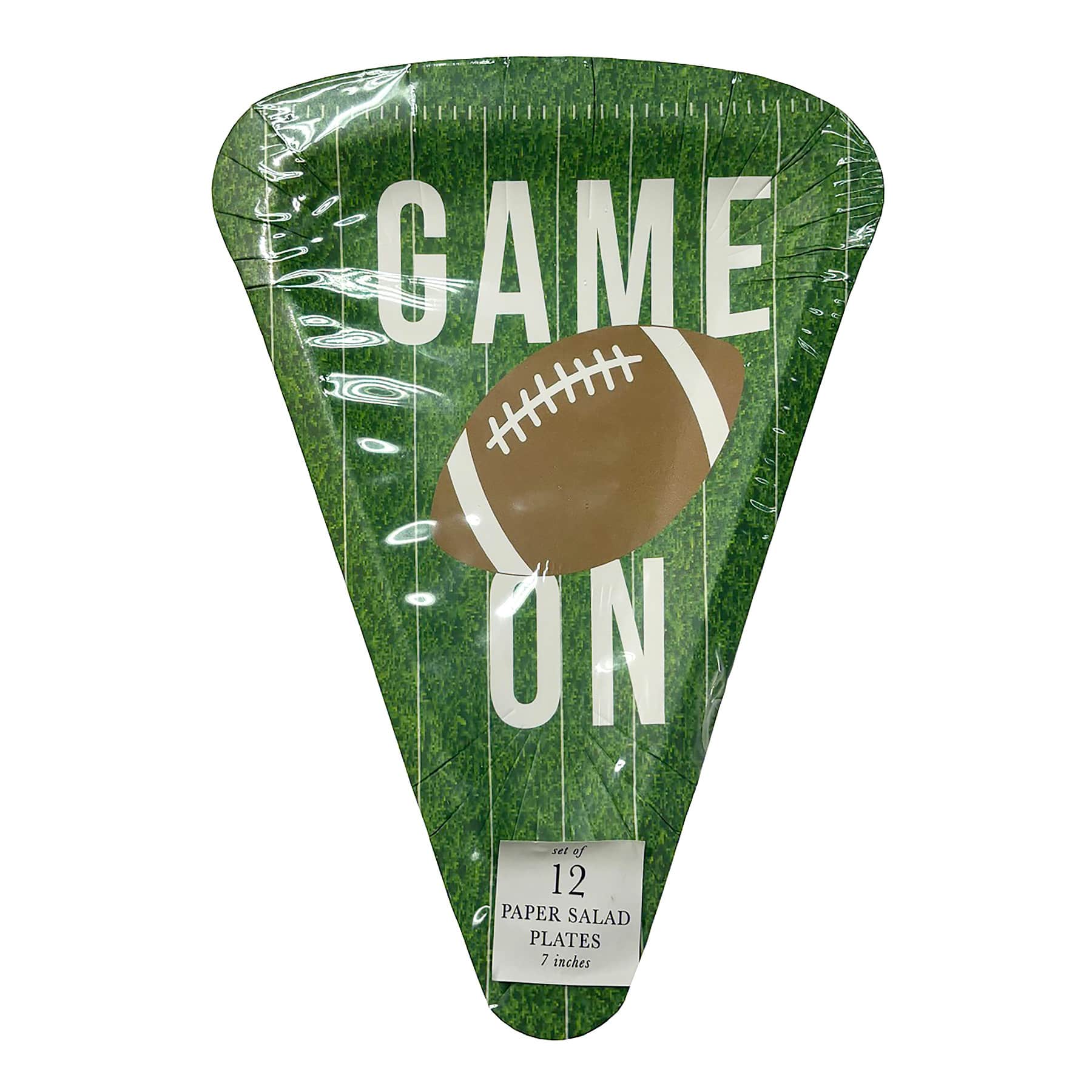 Green Triangl Game On Football 7In Plate 12Ct
