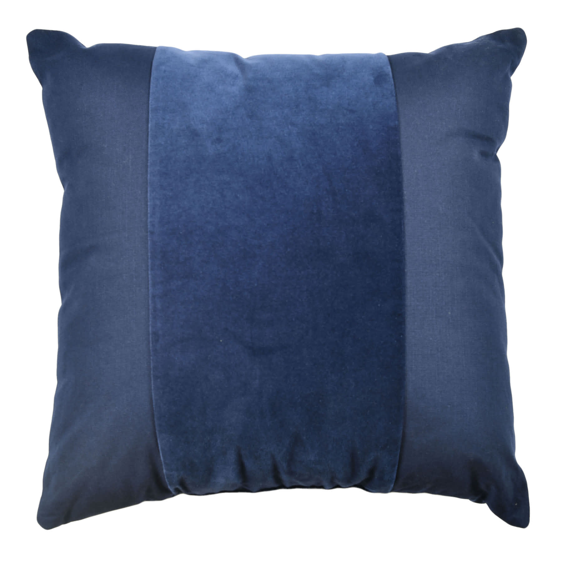 Crosby St. Navy Cotton Slub & Velvet Throw Pillow, 24"