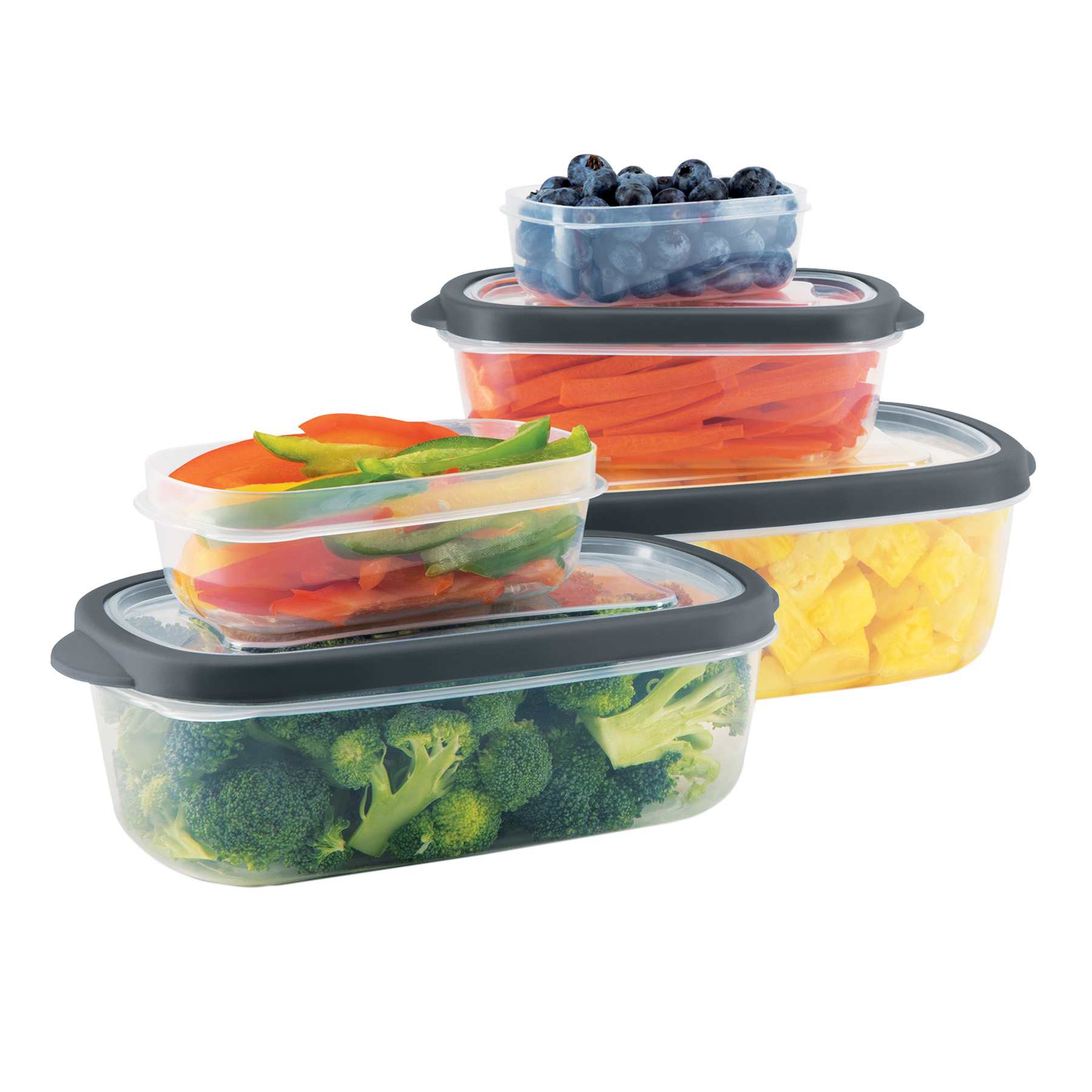 20-Piece Rectangle Plastic Food Storage Set with Vent Lid