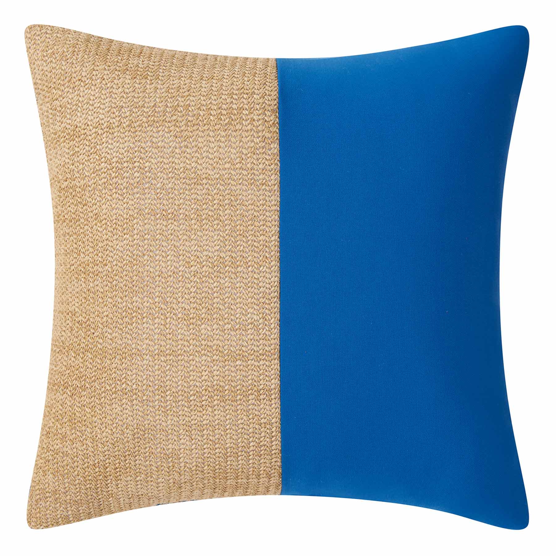 Cobalt Color Block Square Outdoor Throw Pillow, 18"