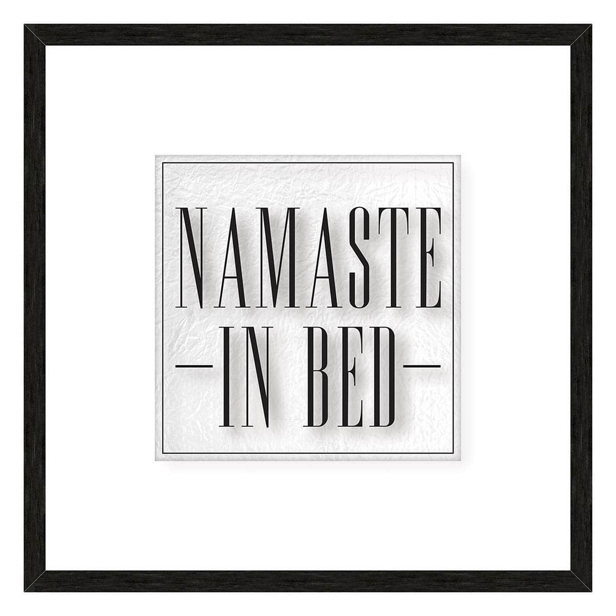 Found & Fable Framed Namaste in Bed Canvas Wall Decor, 12.5"