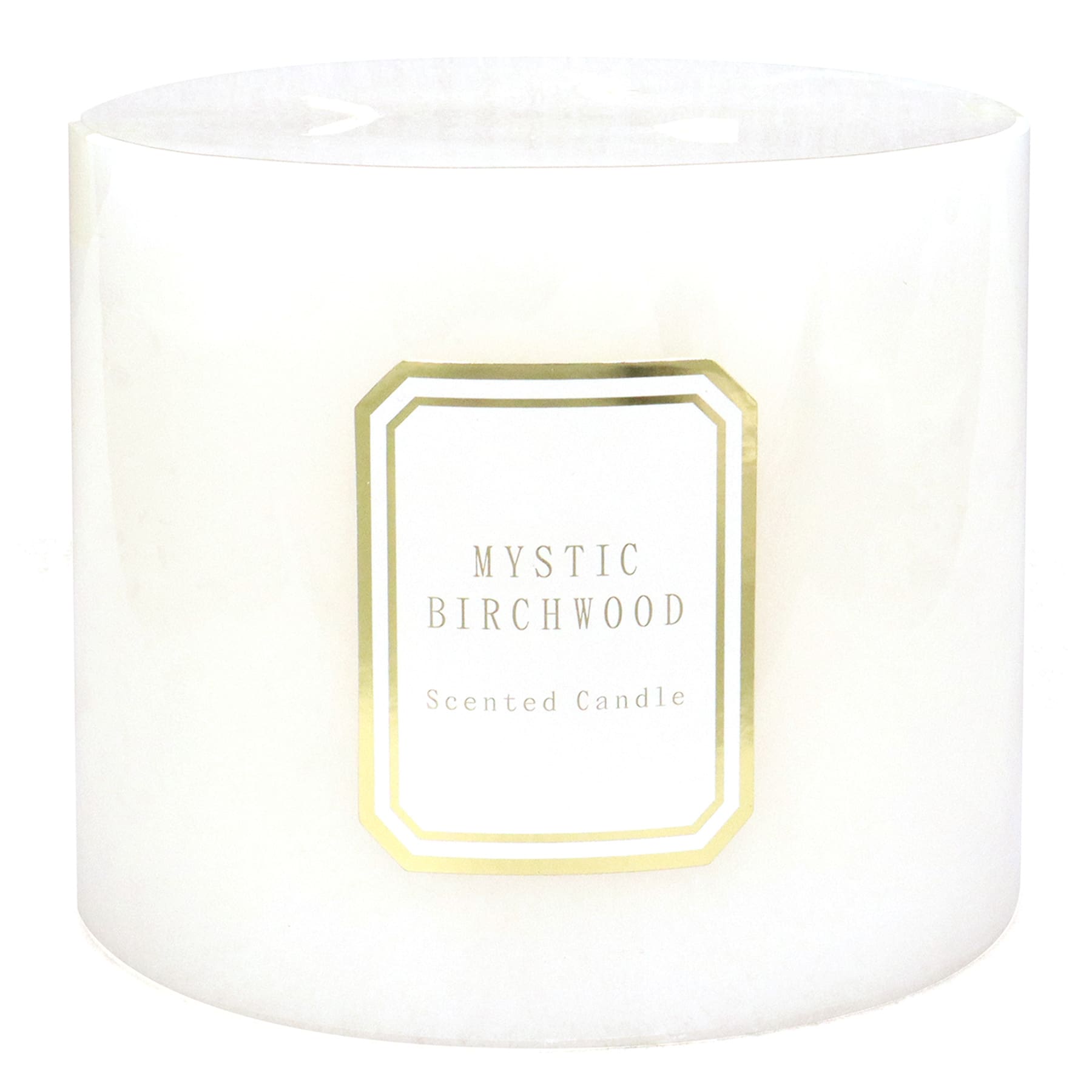 Providence White Mystic Birchwood Scented Pillar Candle, 6x5