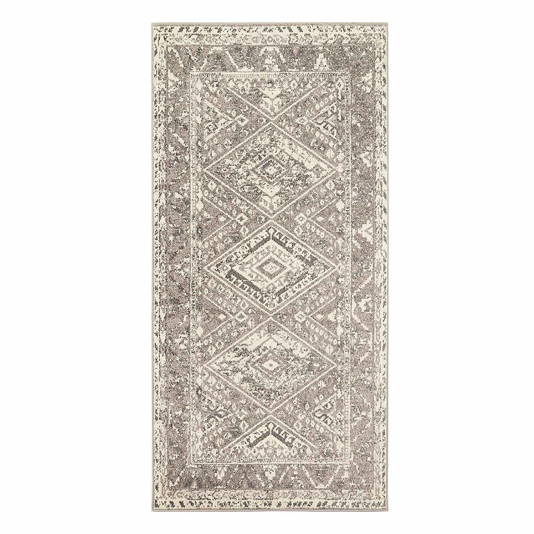 (B640) Greta Taupe Diamond Design Accent Rug, 3x5