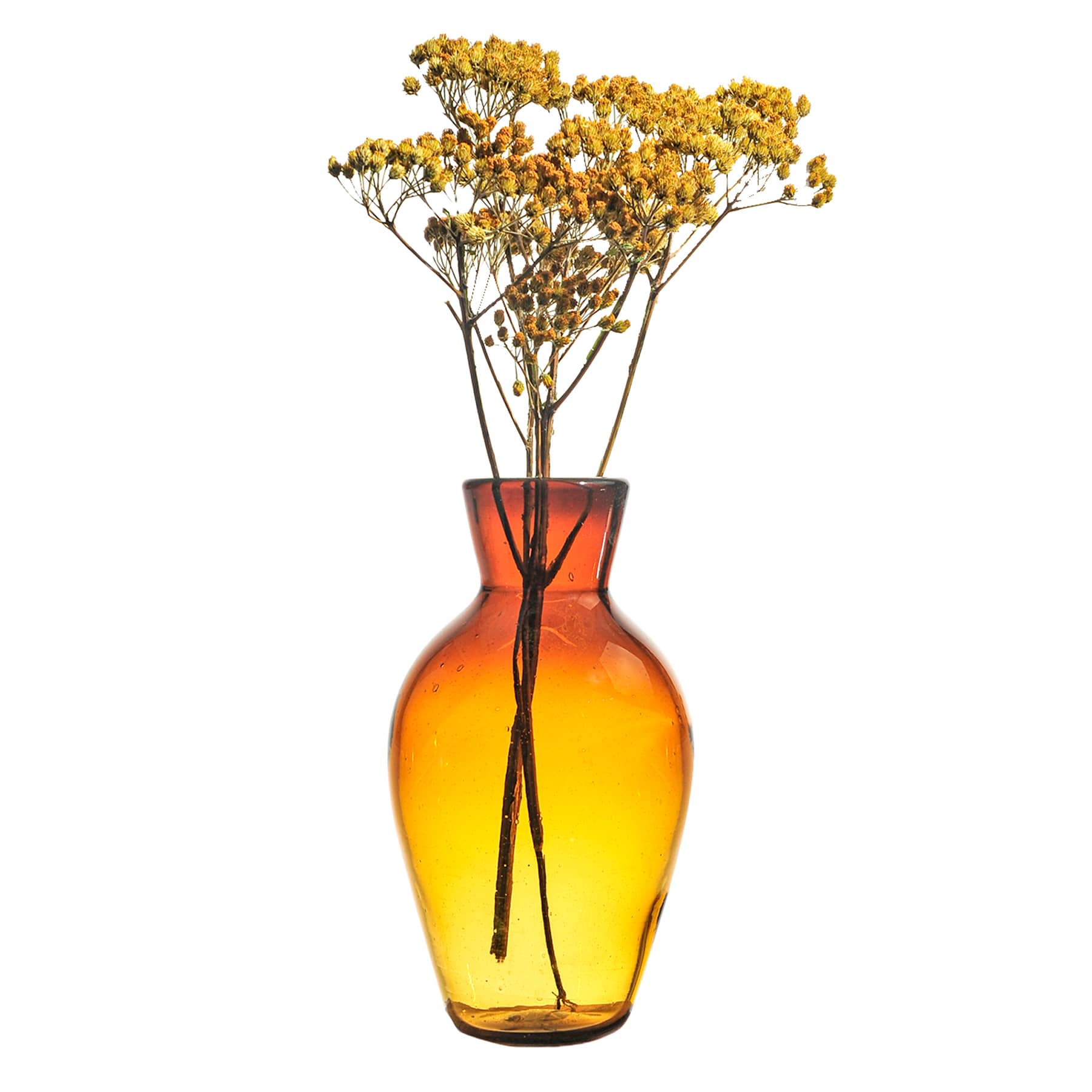 Honeybloom Amber Glass Bottle Vase, 10"