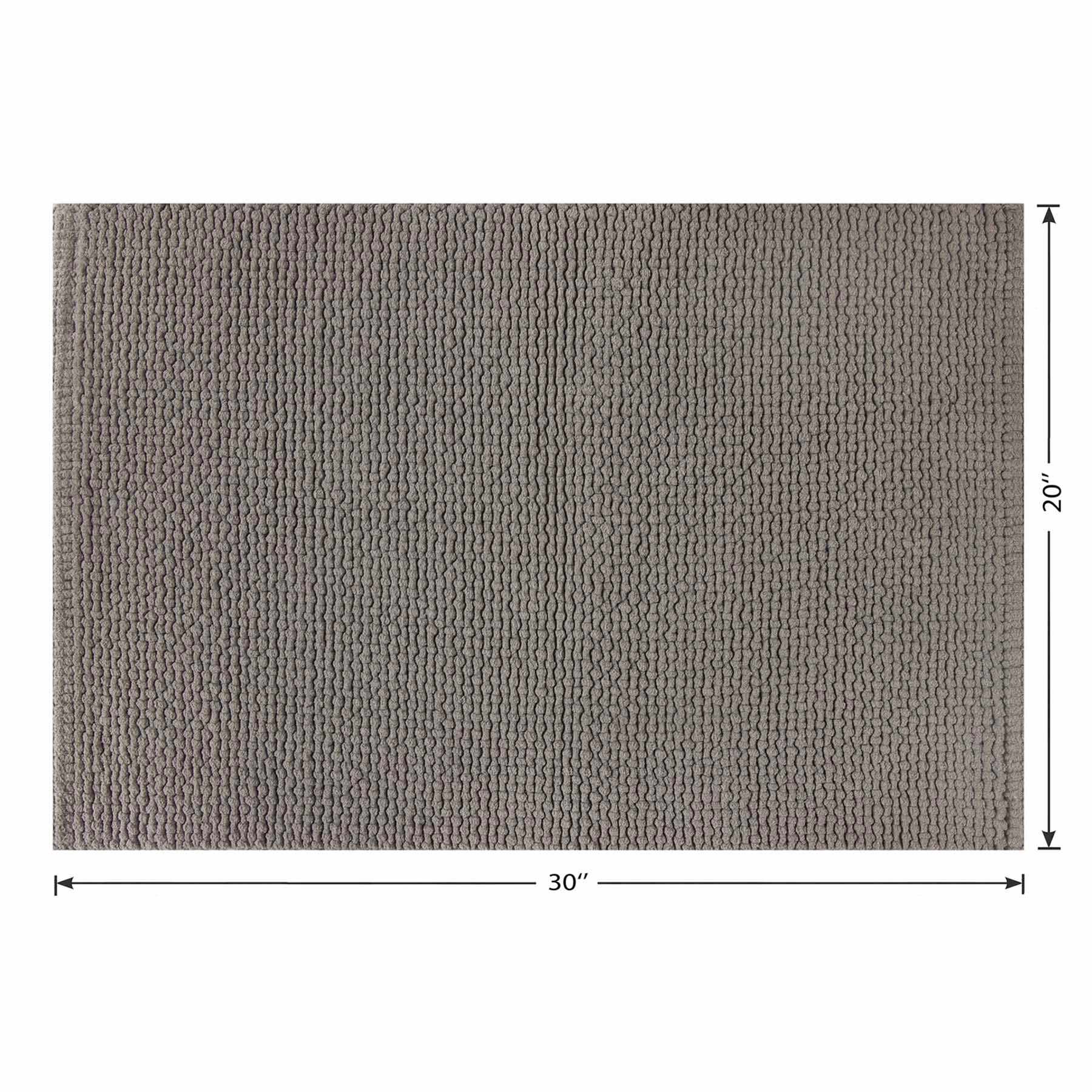 Honeybloom Dark Grey Braided Cotton Bath Rug, 20x30