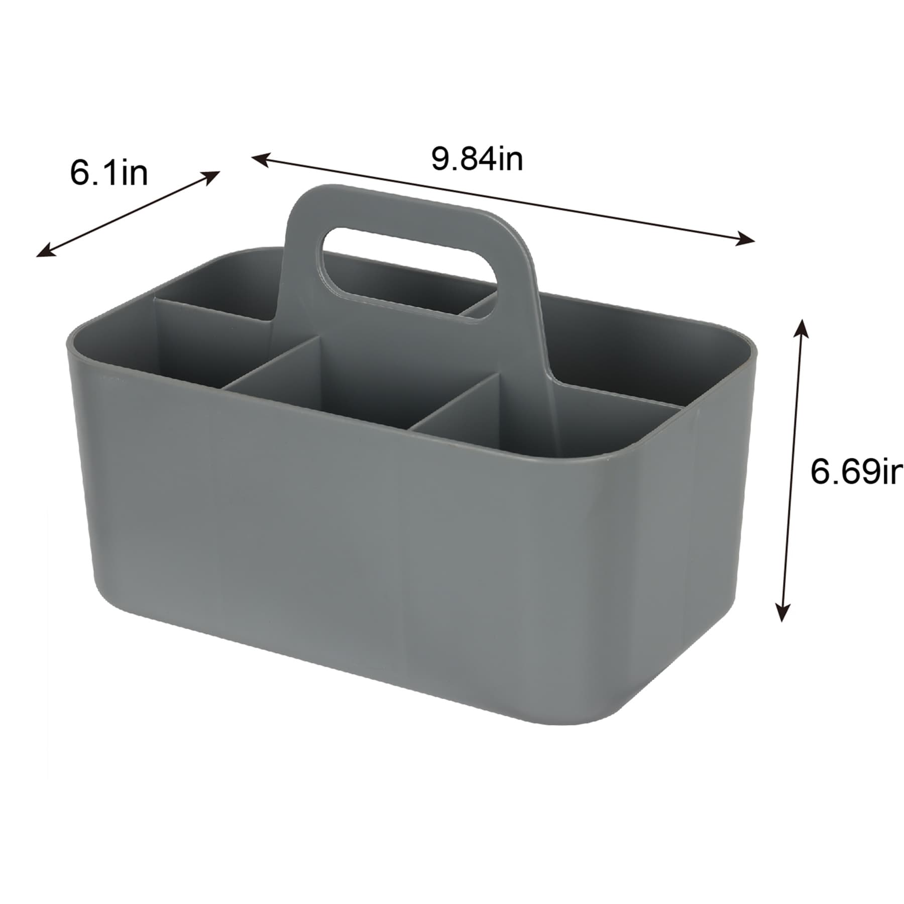 5-Compartment Office Caddy Organizer, Grey