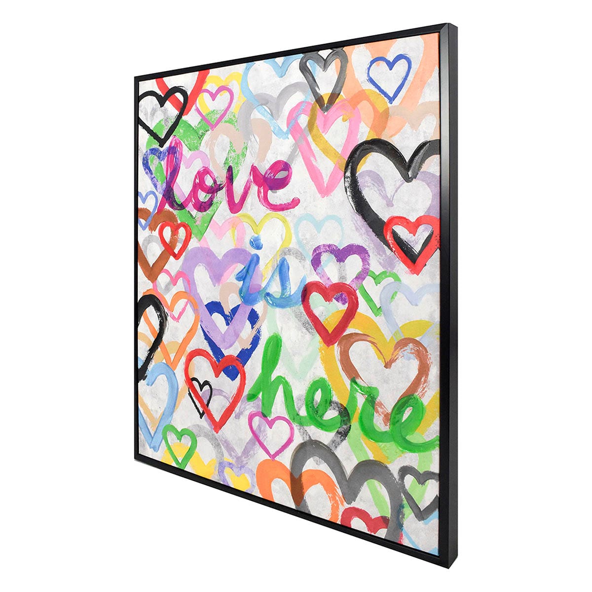 Love Is Here Framed Canvas Wall Art, 23x29