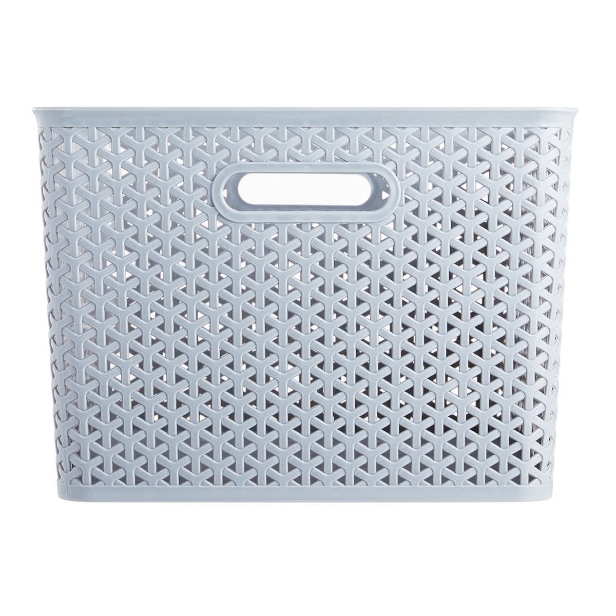 Dark Grey Y-Weave Storage Basket, Medium
