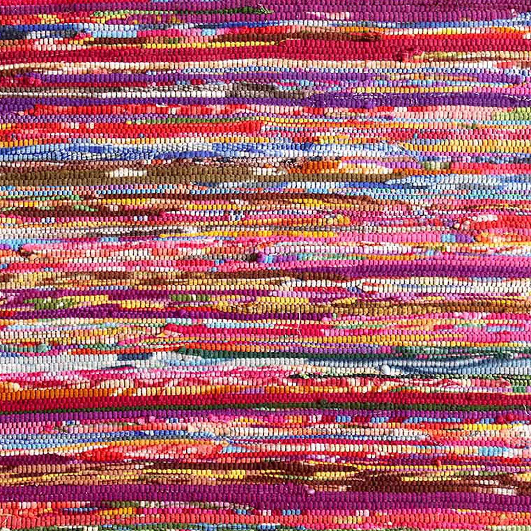 (D410) Polar Chindi Fleece Multicolor Area Rug, 3x5