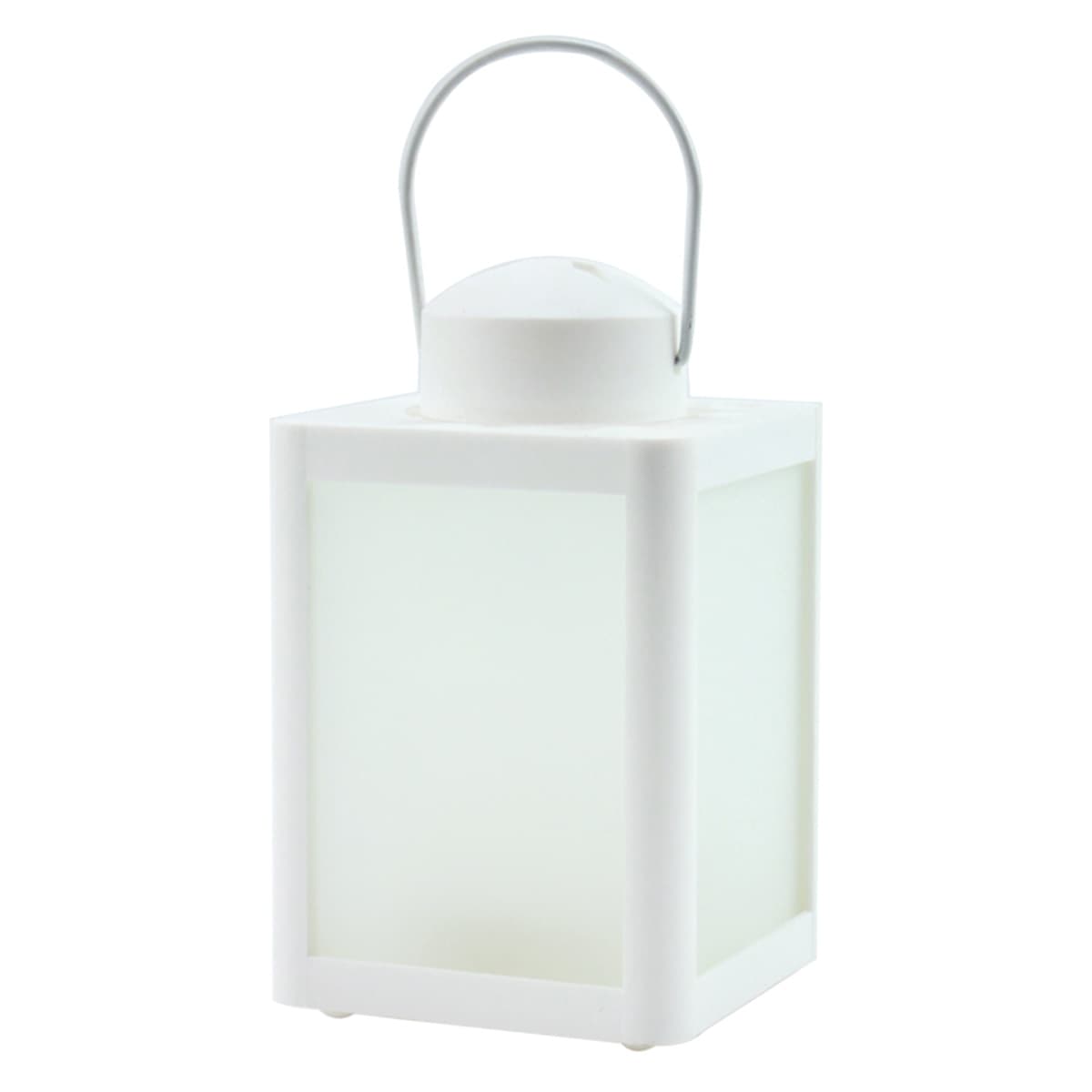 White LED Lantern with Frosted Glass, 6.7"
