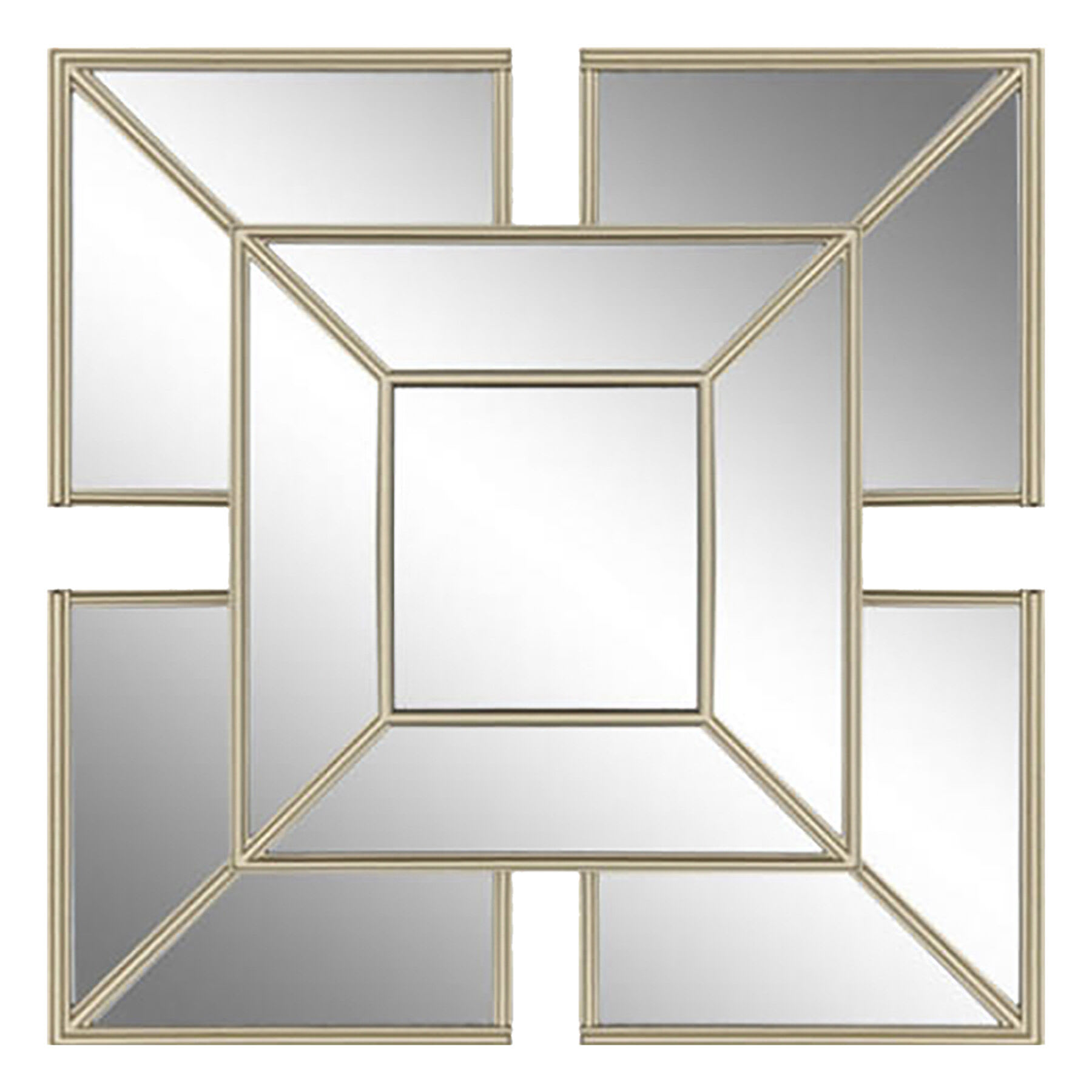 Gold Framed Accent Wall Mirror, 16x16
