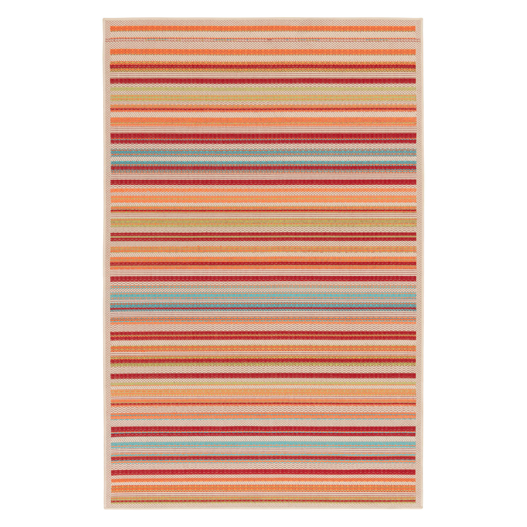 (E309) Scope Multicolor Striped Woven Indoor & Outdoor Accent Rug, 3x5