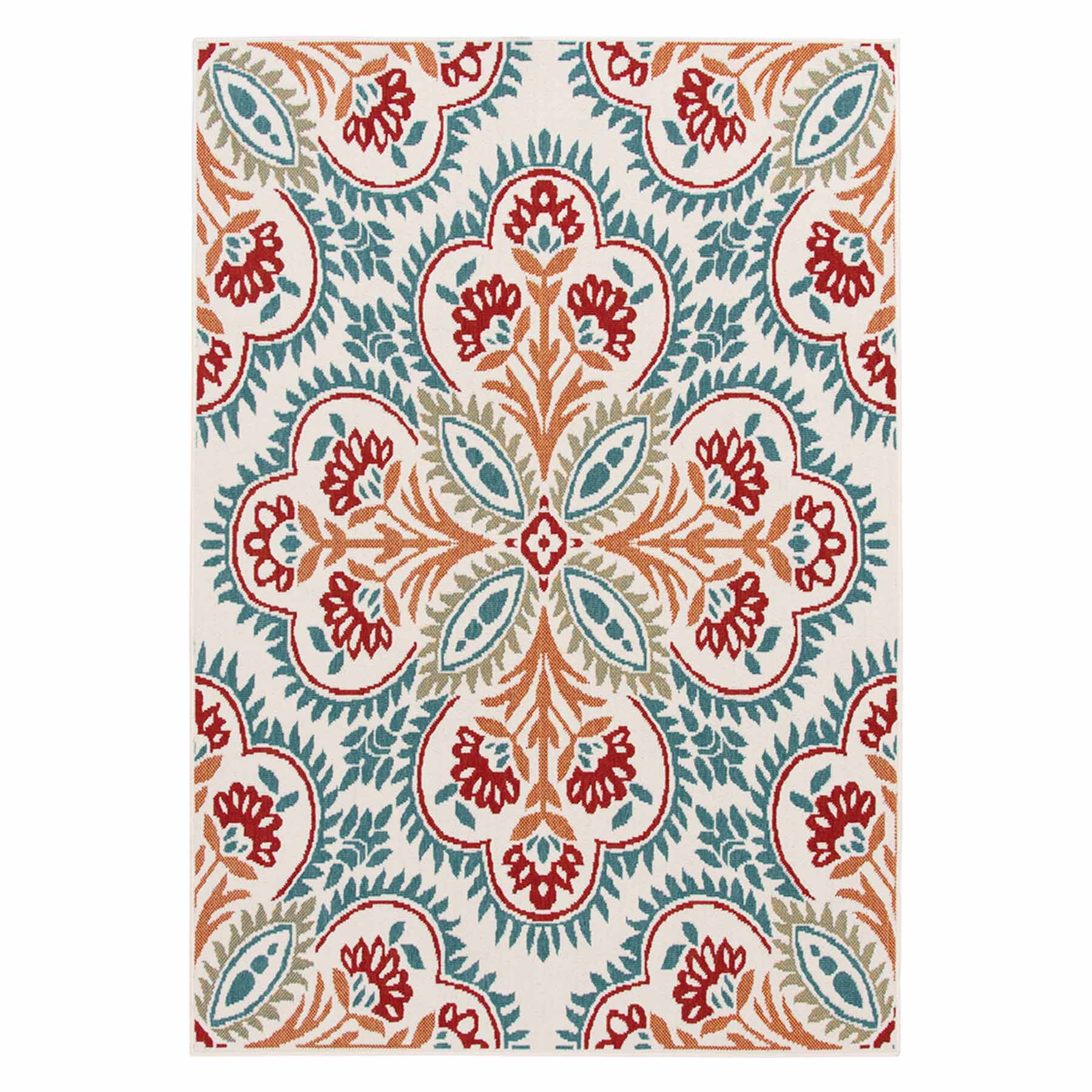 Solstice Annalise Blue & Red Outdoor Area Rug, 5x7