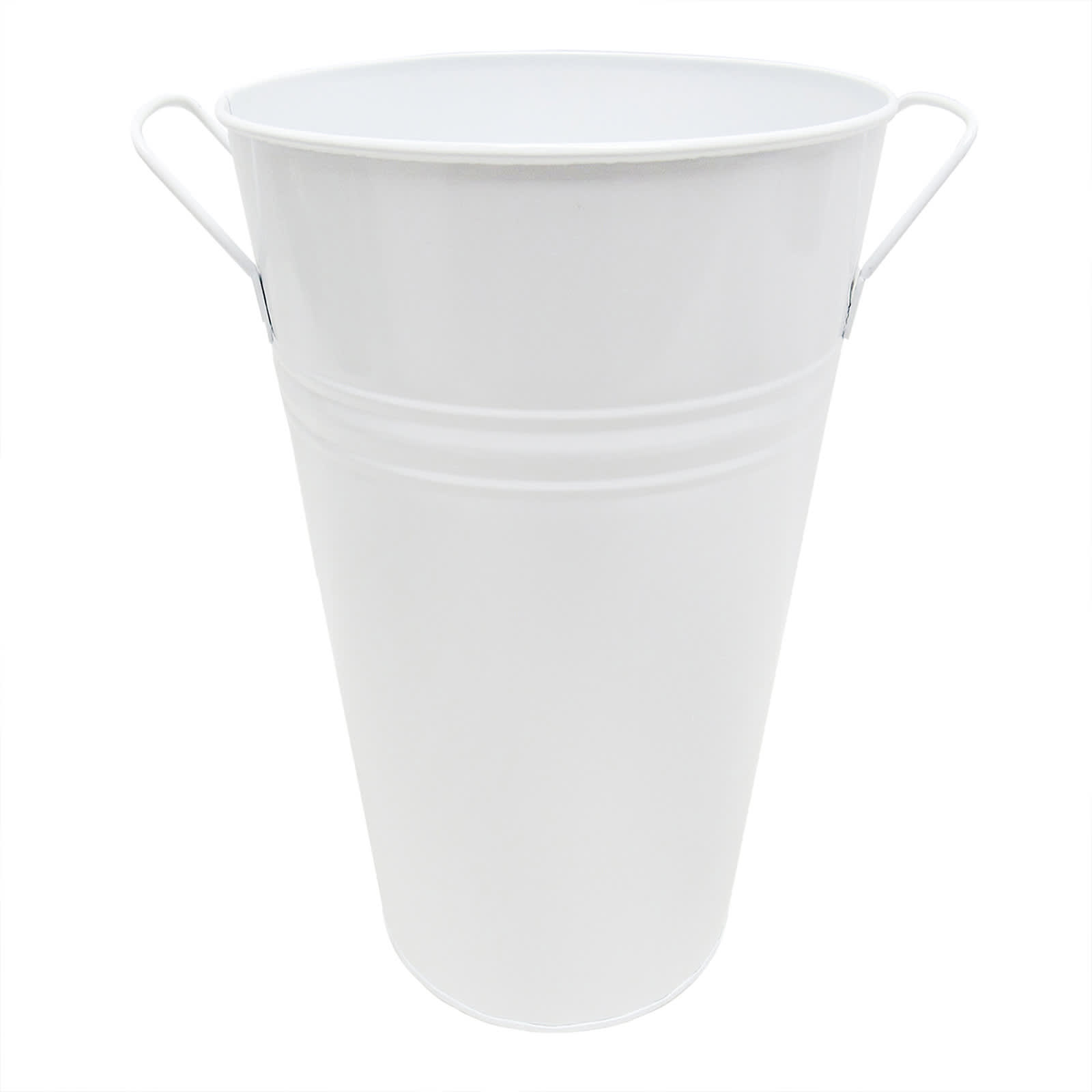 Willow Crossley Tall White Metal Outdoor Planter, Medium