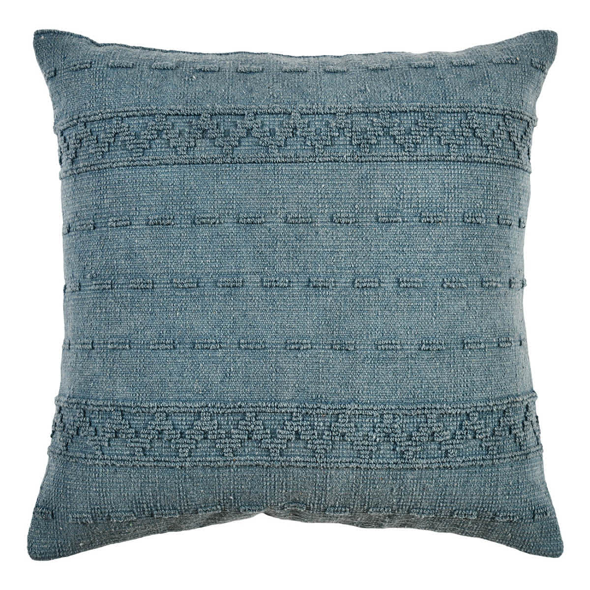 2-Pack Blue Cotton Woven Jacquard Throw Pillow, 18"
