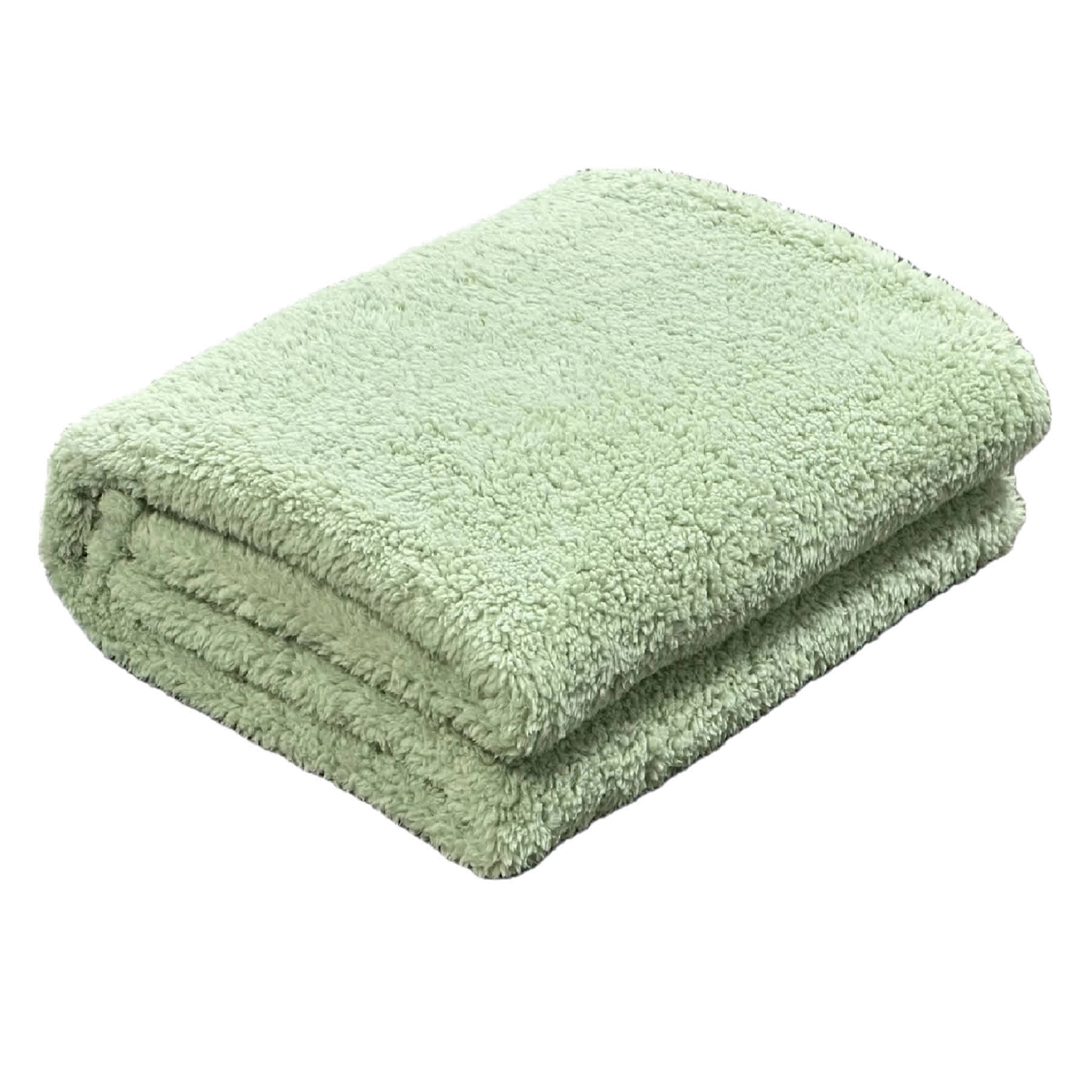 Sage Green Sherpa Throw Blanket, 50x60