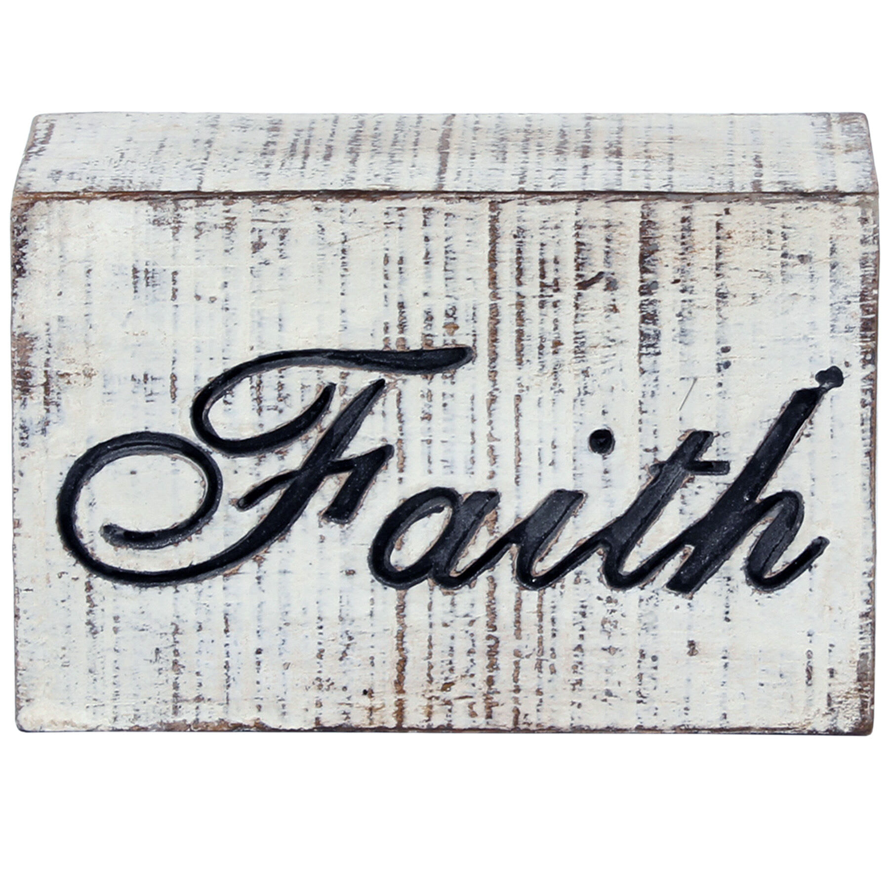 Distressed Faith Block Sign, 5x3
