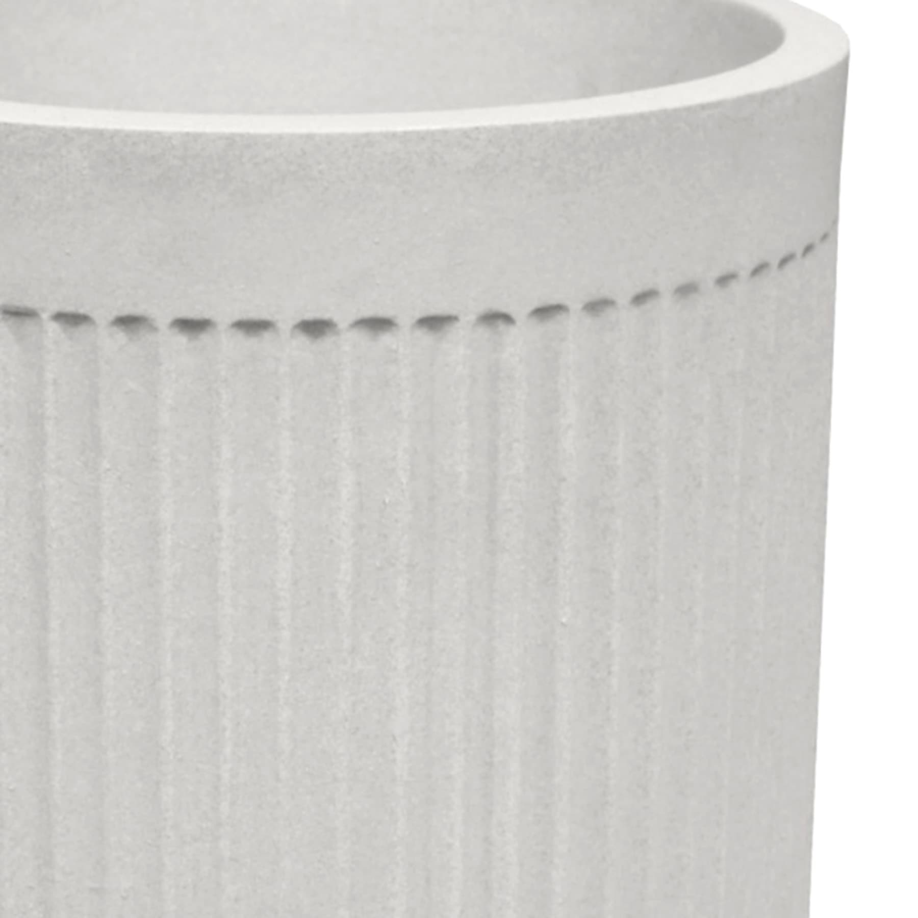Japi Off-White Fluted Tall Outdoor Planter, Large