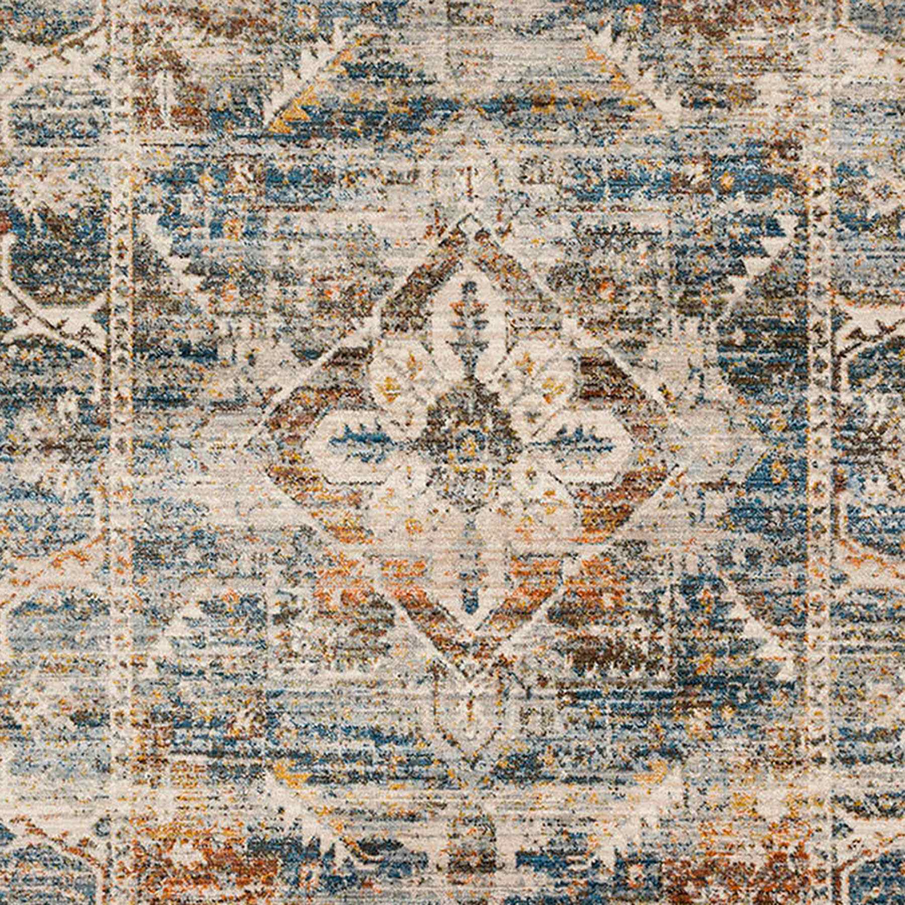 (A407) Halton Slate Rust Distressed-Look Accent Rug, 3x5