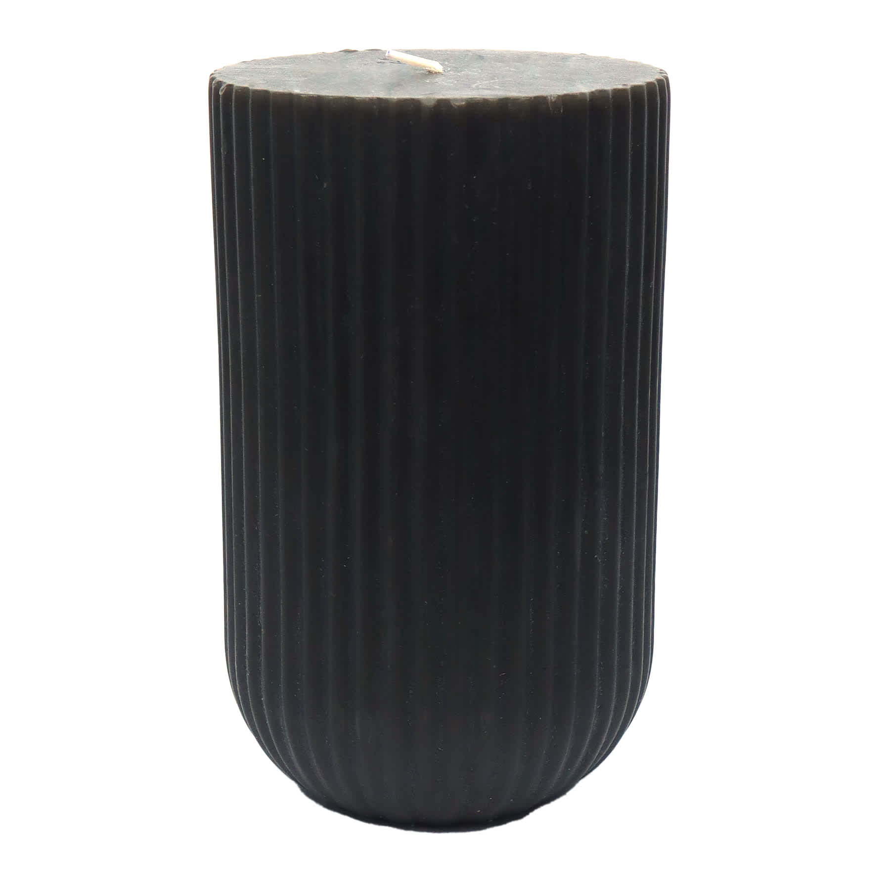 Tracey Boyd Black Unscented Ribbed Modern Candle, 3.5x6