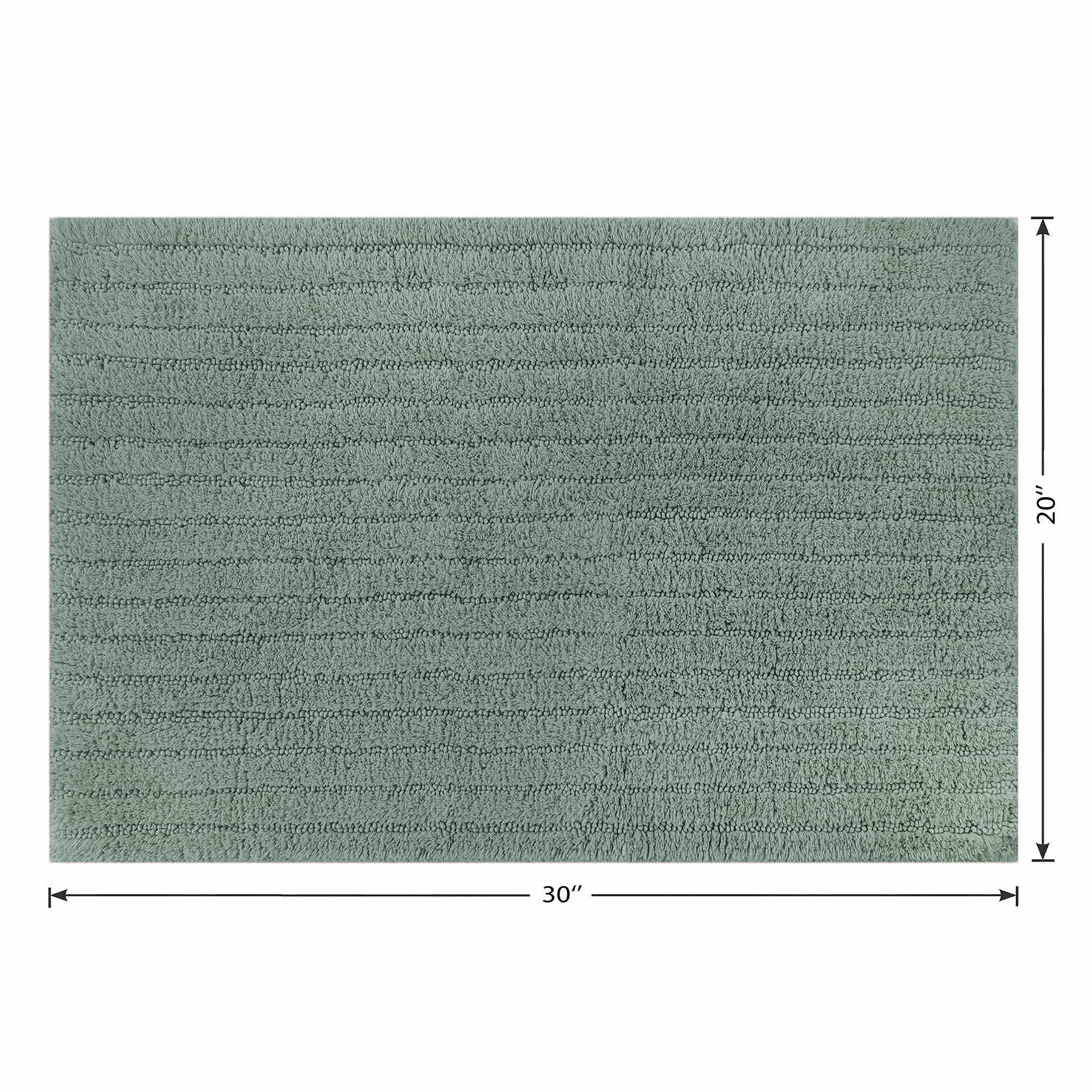Found & Fable Green Striped High-Low Bath Rug, 20x30