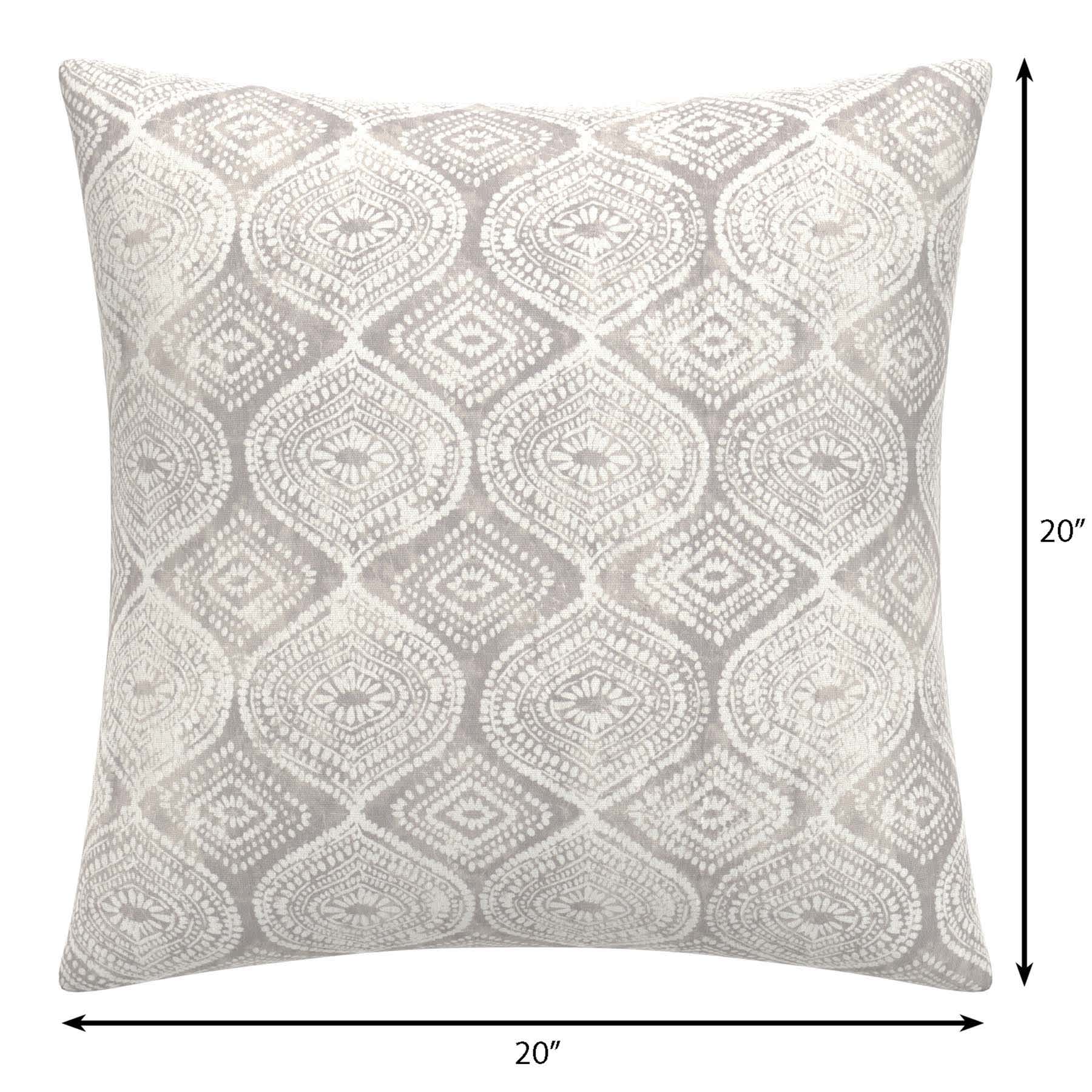 Grey Patna Geo Oversized Square Outdoor Throw Pillow, 20"