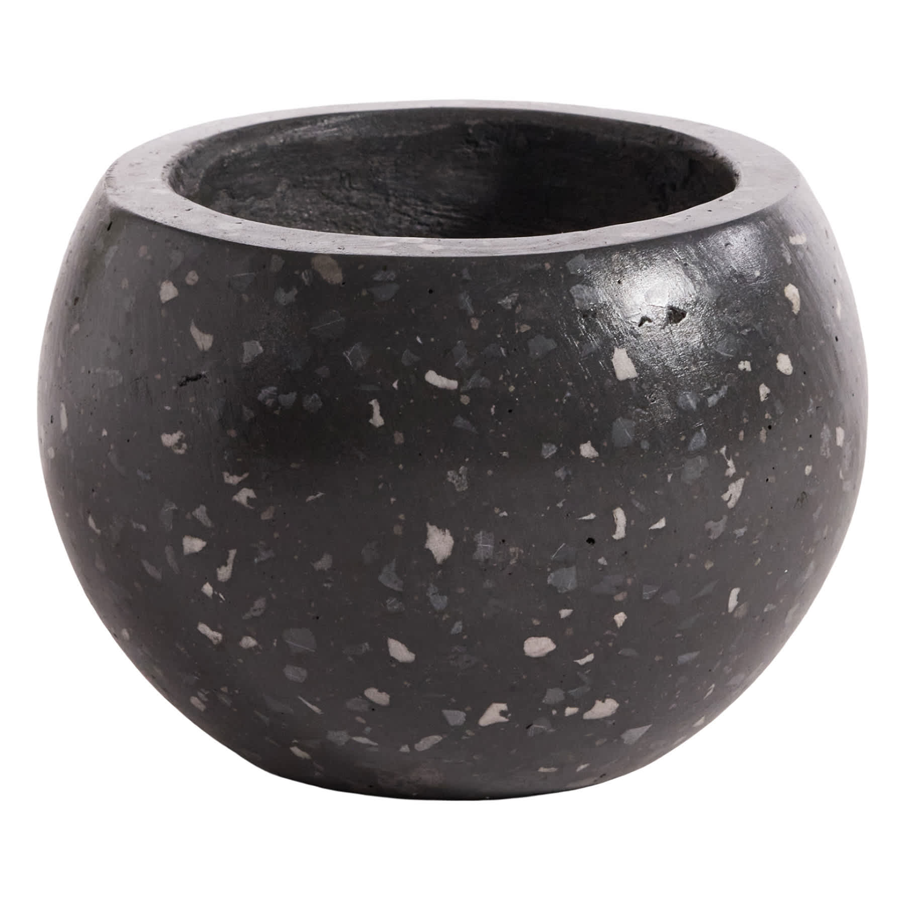 Crosby St. Indoor Black Terrazzo Cement Planter, 8"
