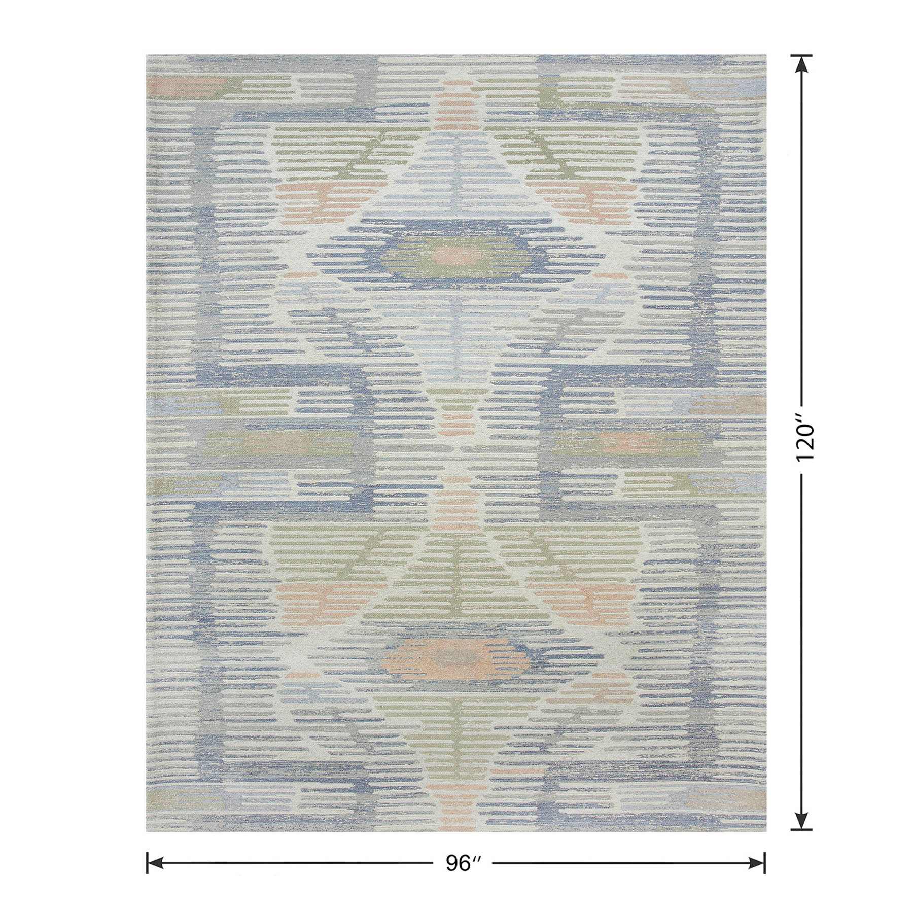 (B902) Found & Fable Multicolor Del Mar Textured Woven Flatweave Area Rug, 8x10