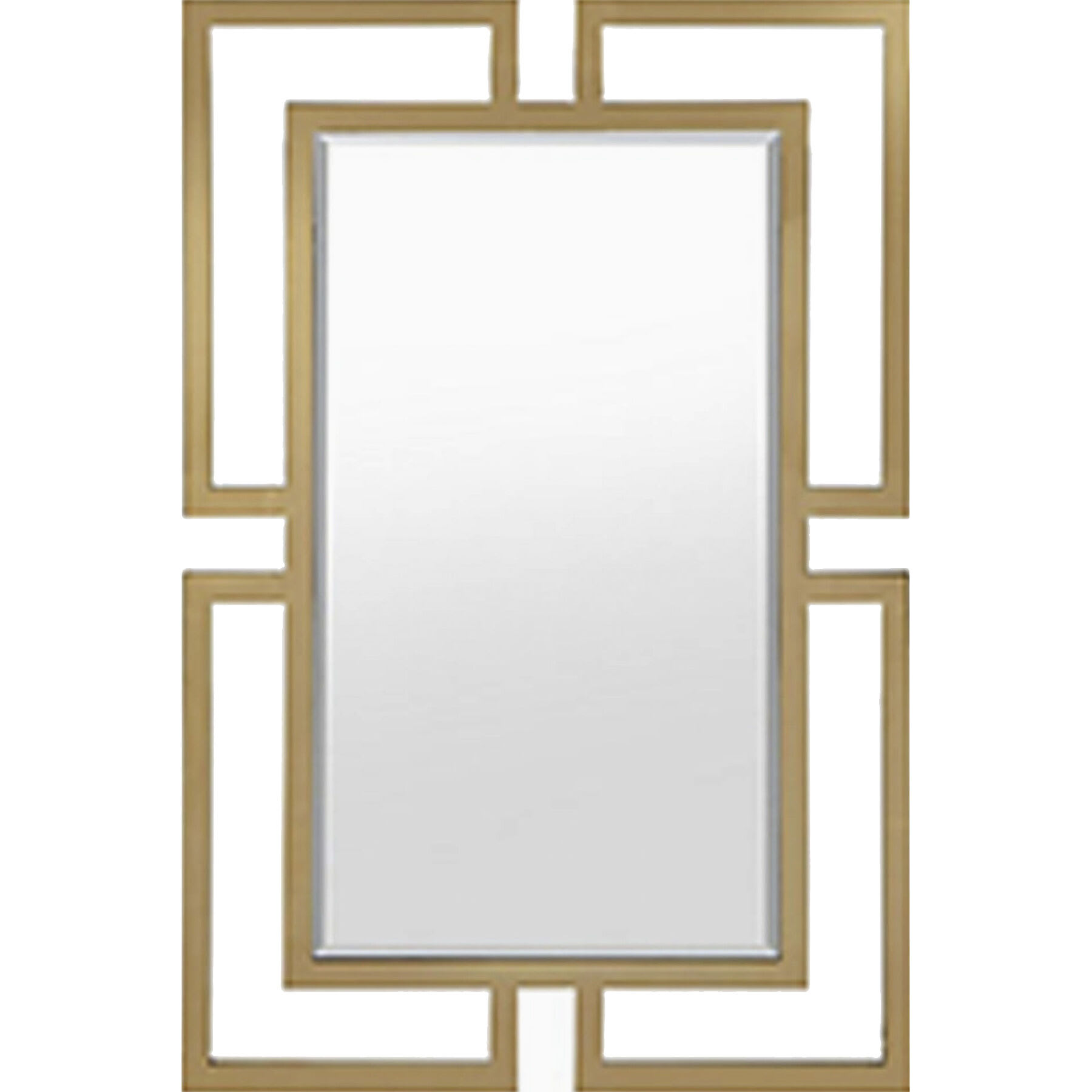 Contemporary Die Cut Gold Metal Framed Rectangle Wall Mirror, 24x36
