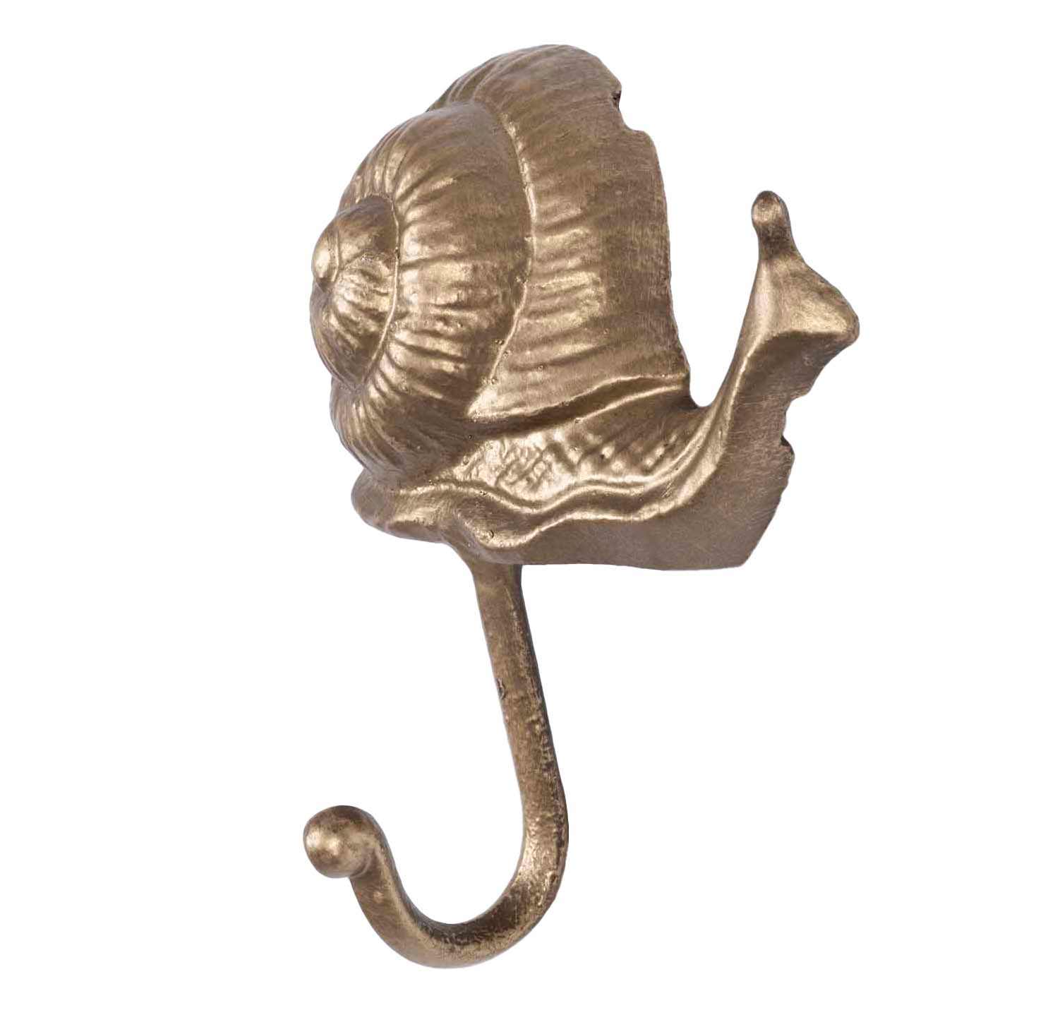 Honeybloom Snail Gold Metal Wall Hook