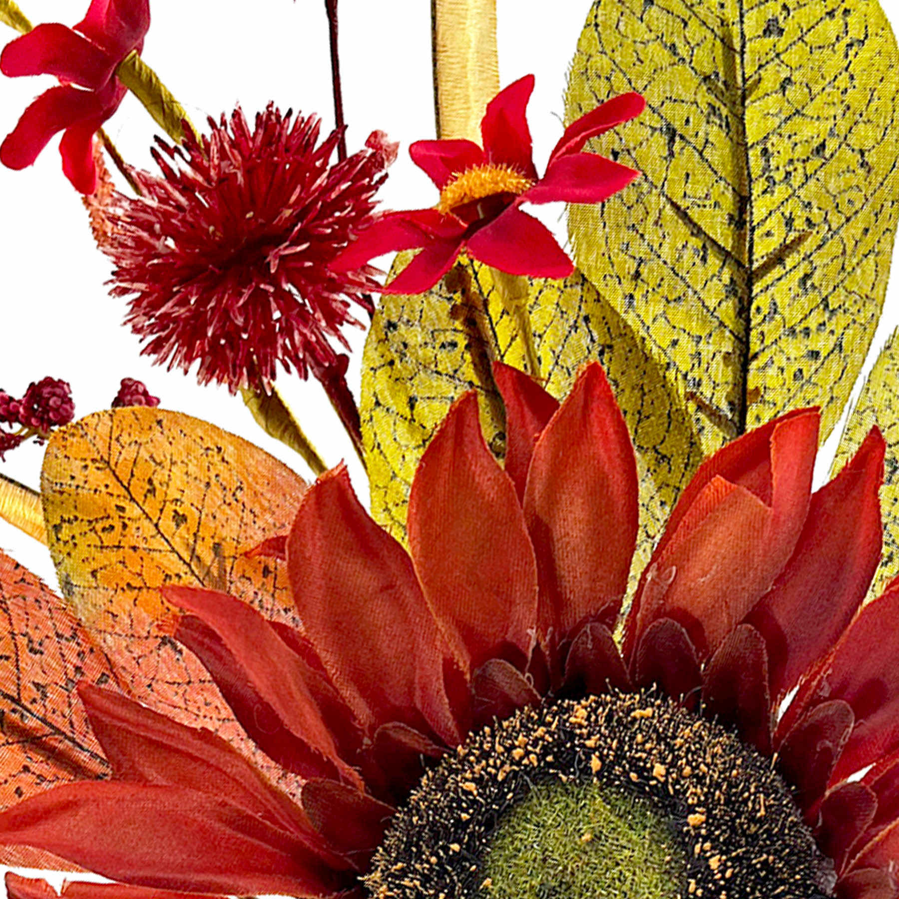 Red Sunflower Floral Pick, 14"