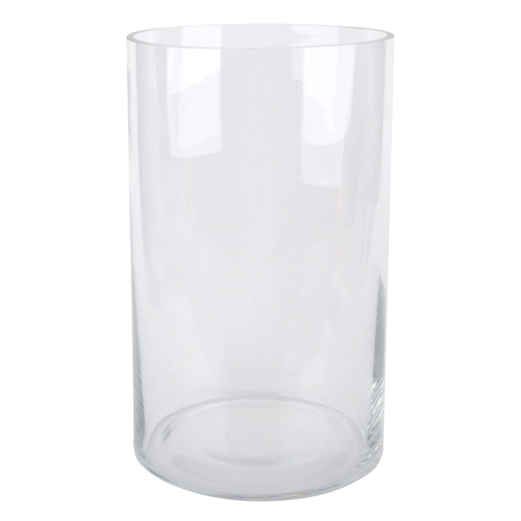Clear Glass Cylinder Vase, 10"