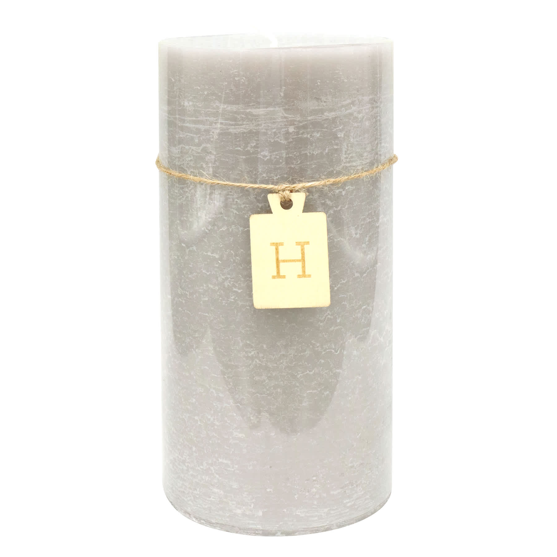 Honeybloom Light Grey Unscented Pillar Candle, 4x8