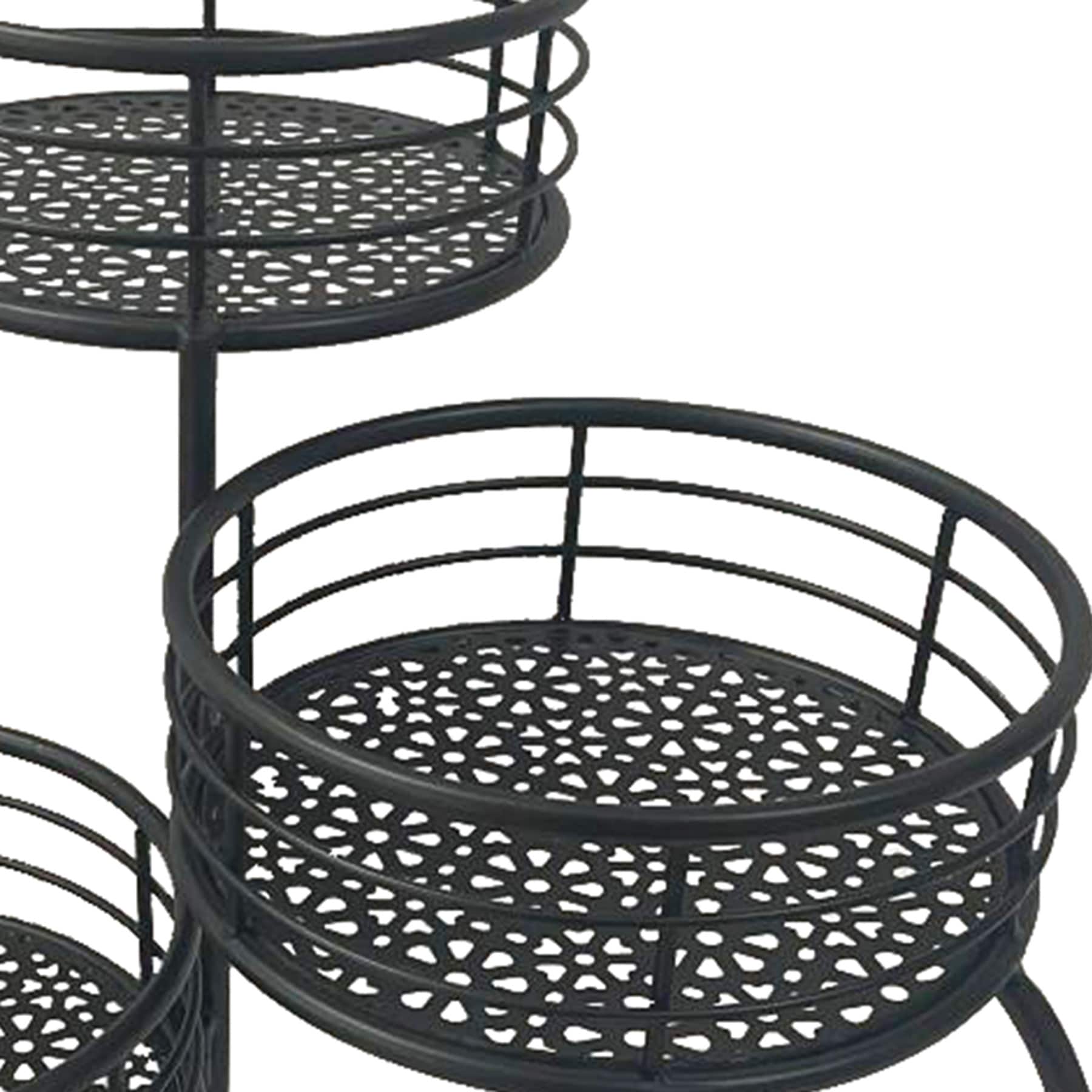 3 Tier Metal Plant Stand Black