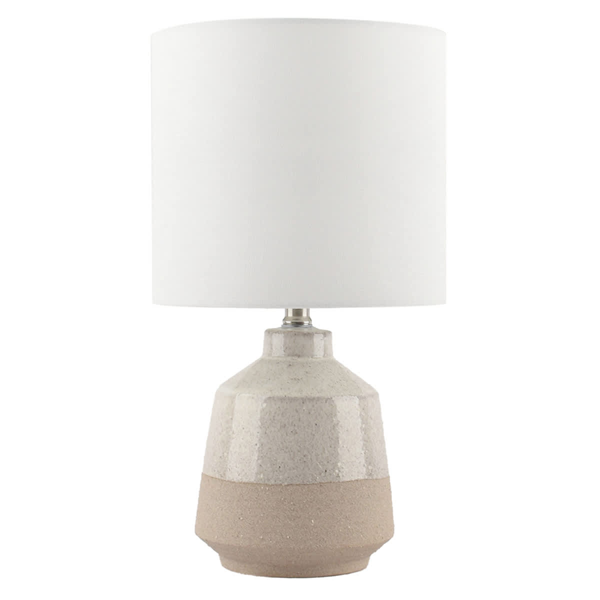 Ty Pennington Two-Toned Natural Small Table Lamp with Shade, 18.5"