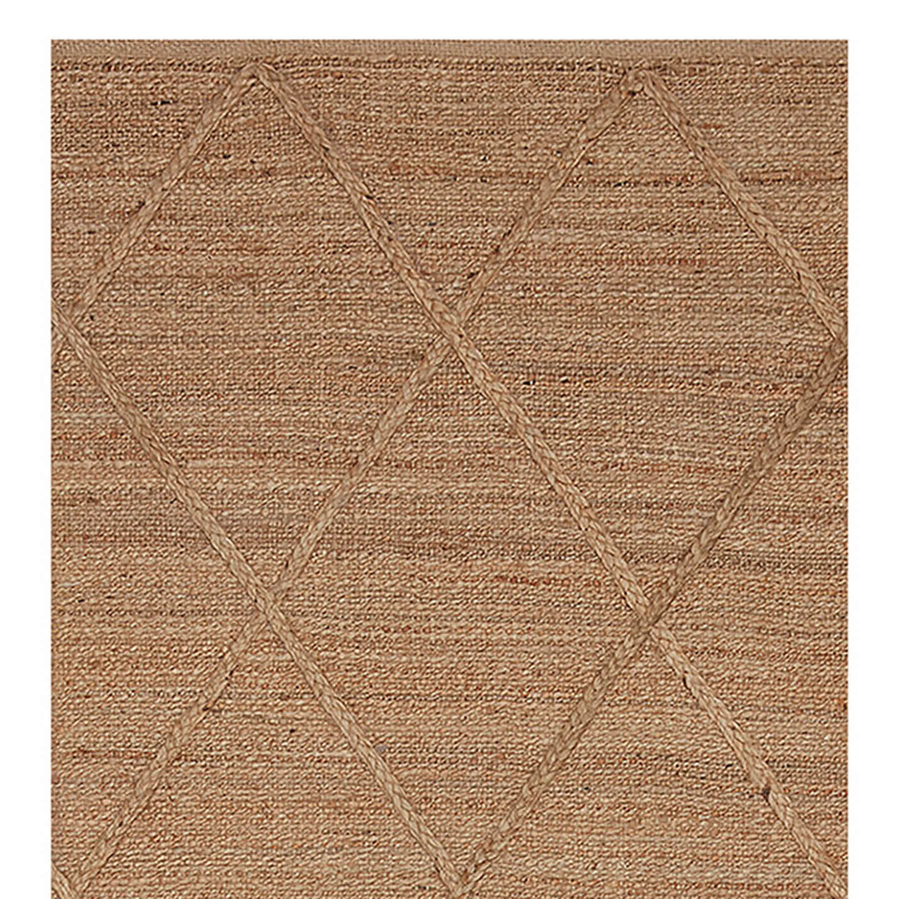 (B661) Providence Goldie Jute Diamond Design Runner, 2x5