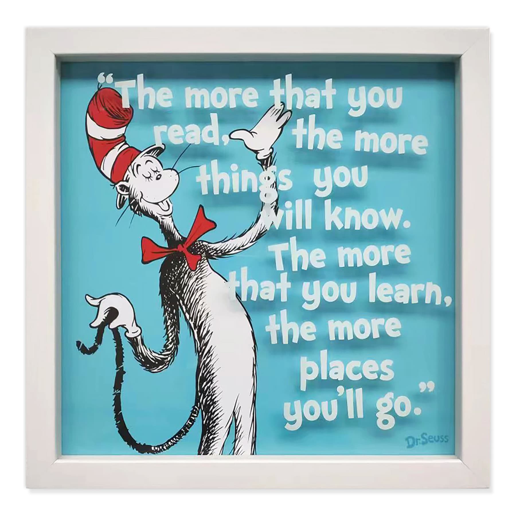 Dr. Seuss Glass Framed the More You Read Print Wall Decor, 12"