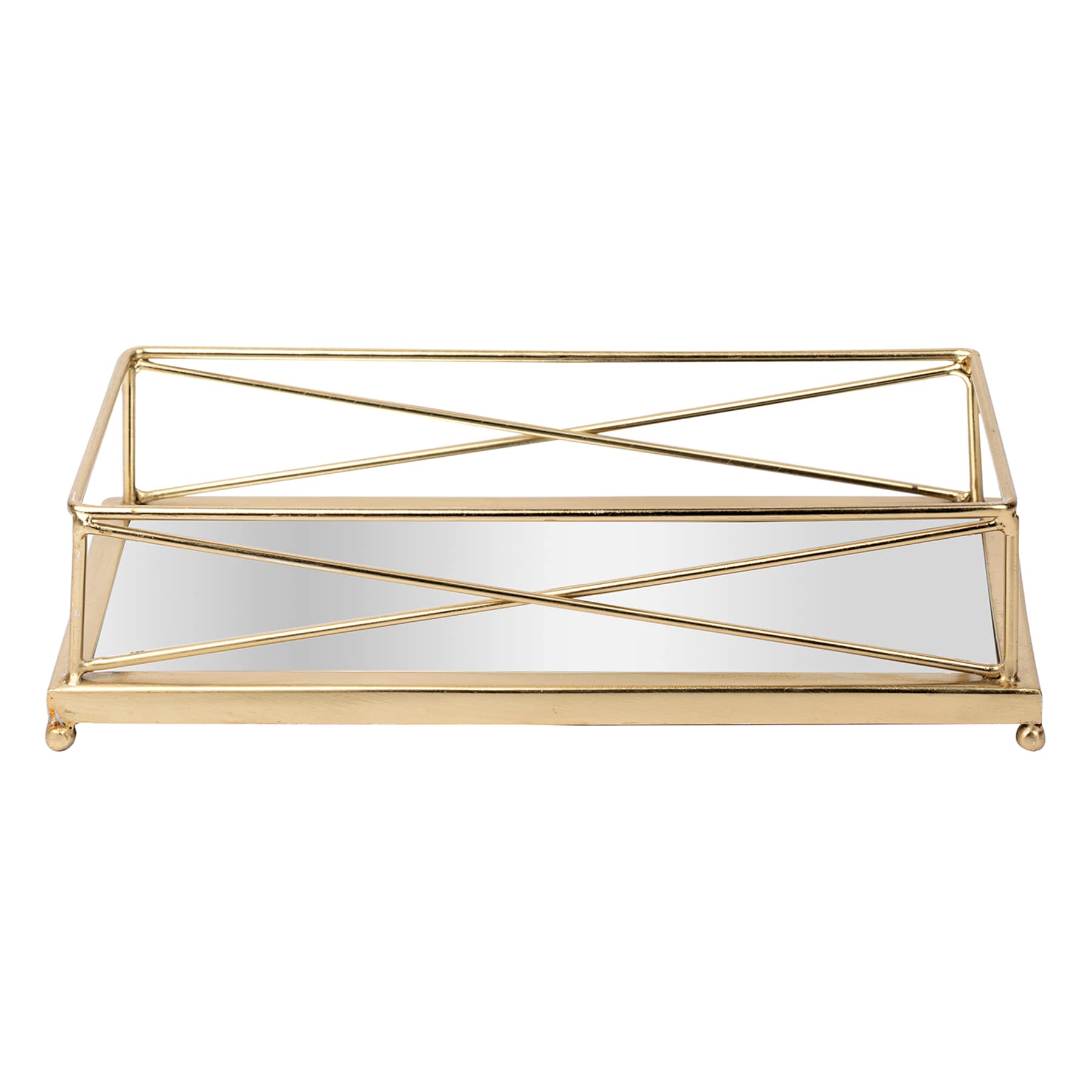 Gold Rectangular Mirror Tray, 10x5