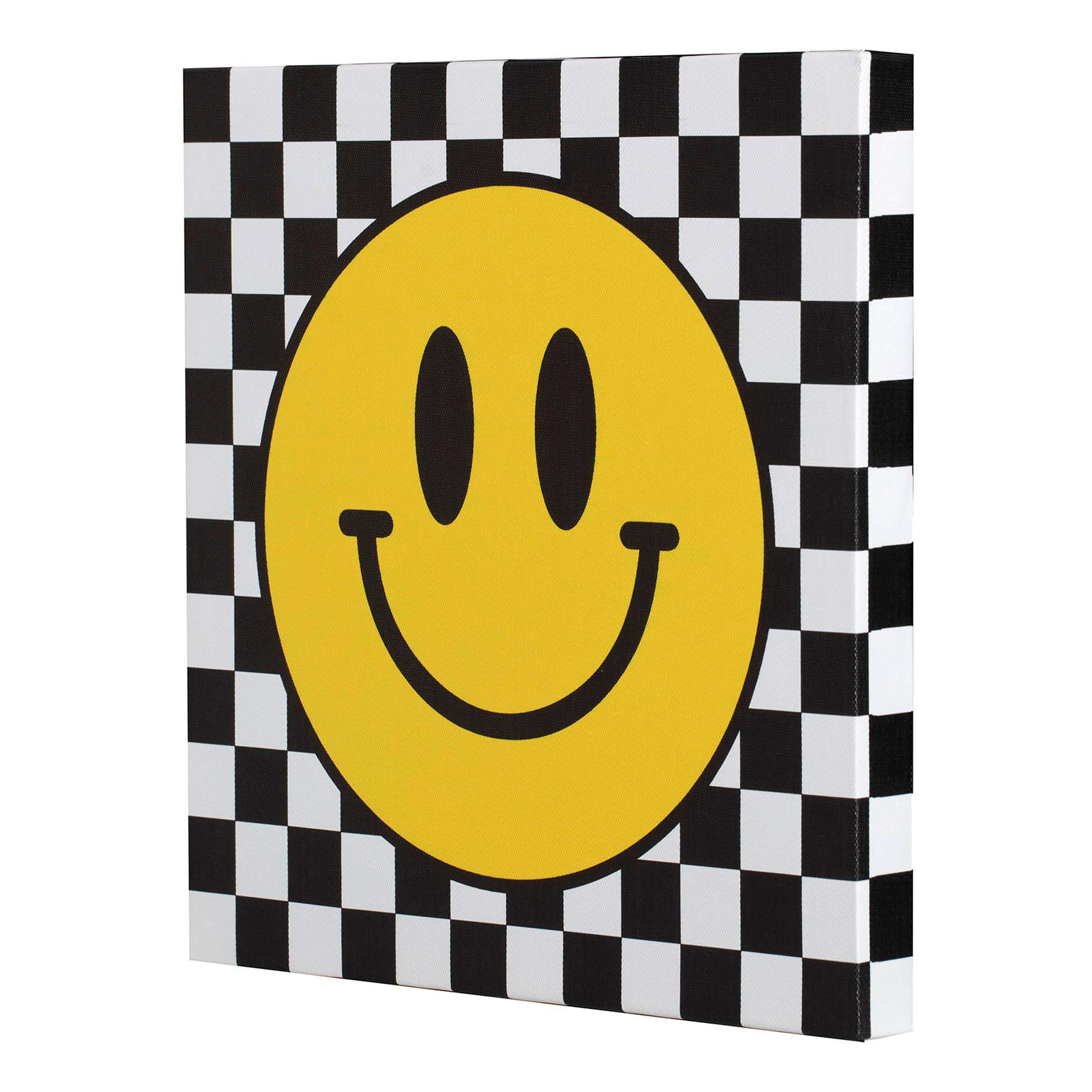 Emoji Checkered Canvas Wall Art, 12"