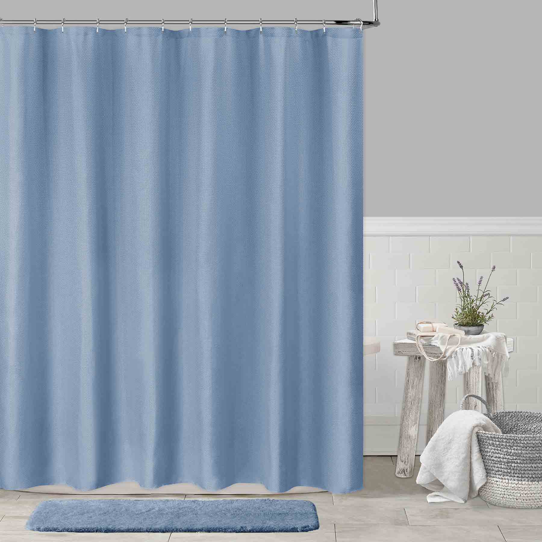 Honeybloom Blue Cassie Shower Curtain, 72"