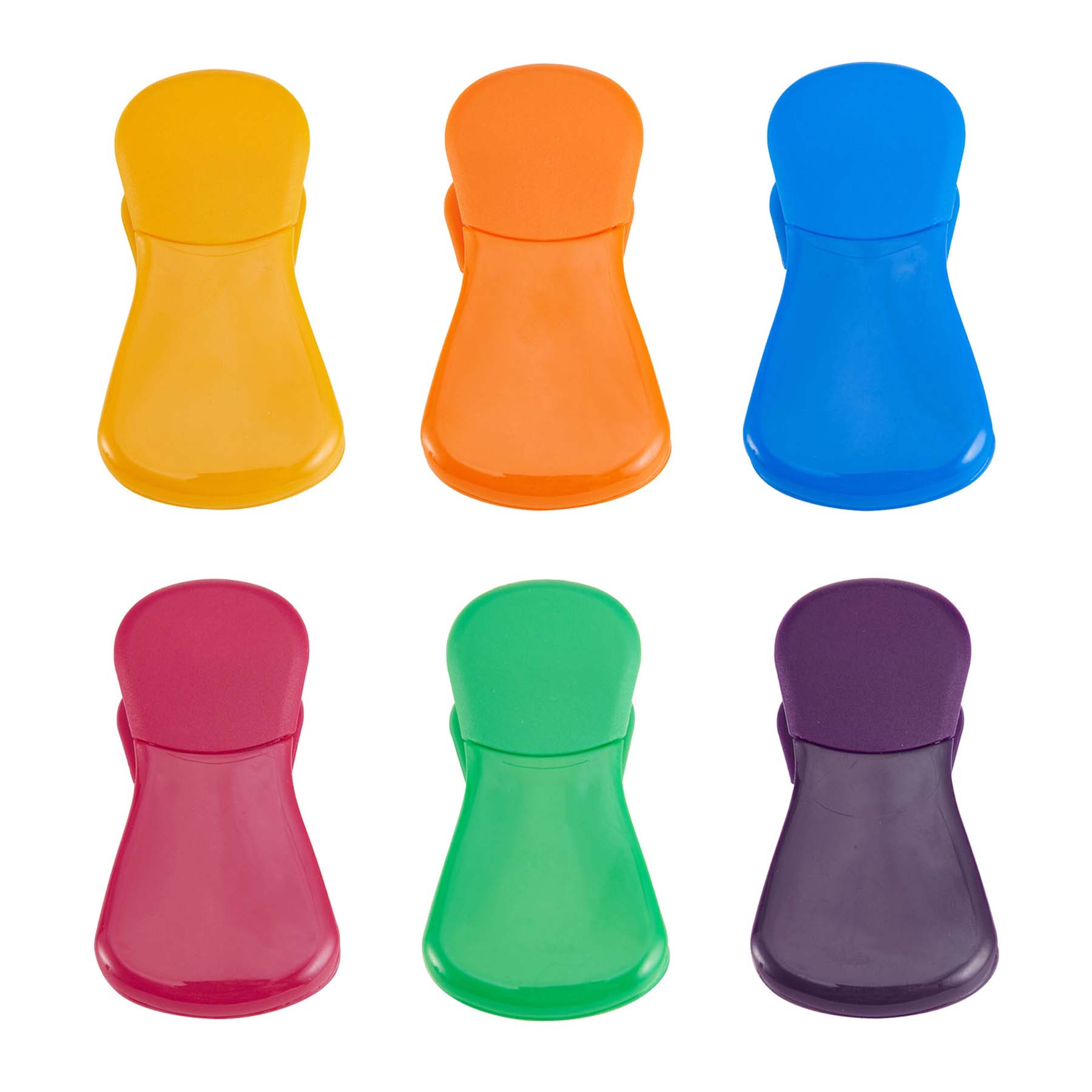 Farberware Set Of 6 Wide Multi-Colored Bag Clips