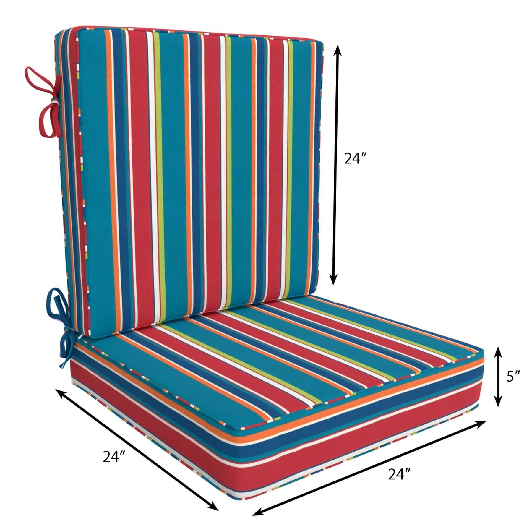 2-Piece Alvarado Stripe Outdoor Deep Seat Cushion