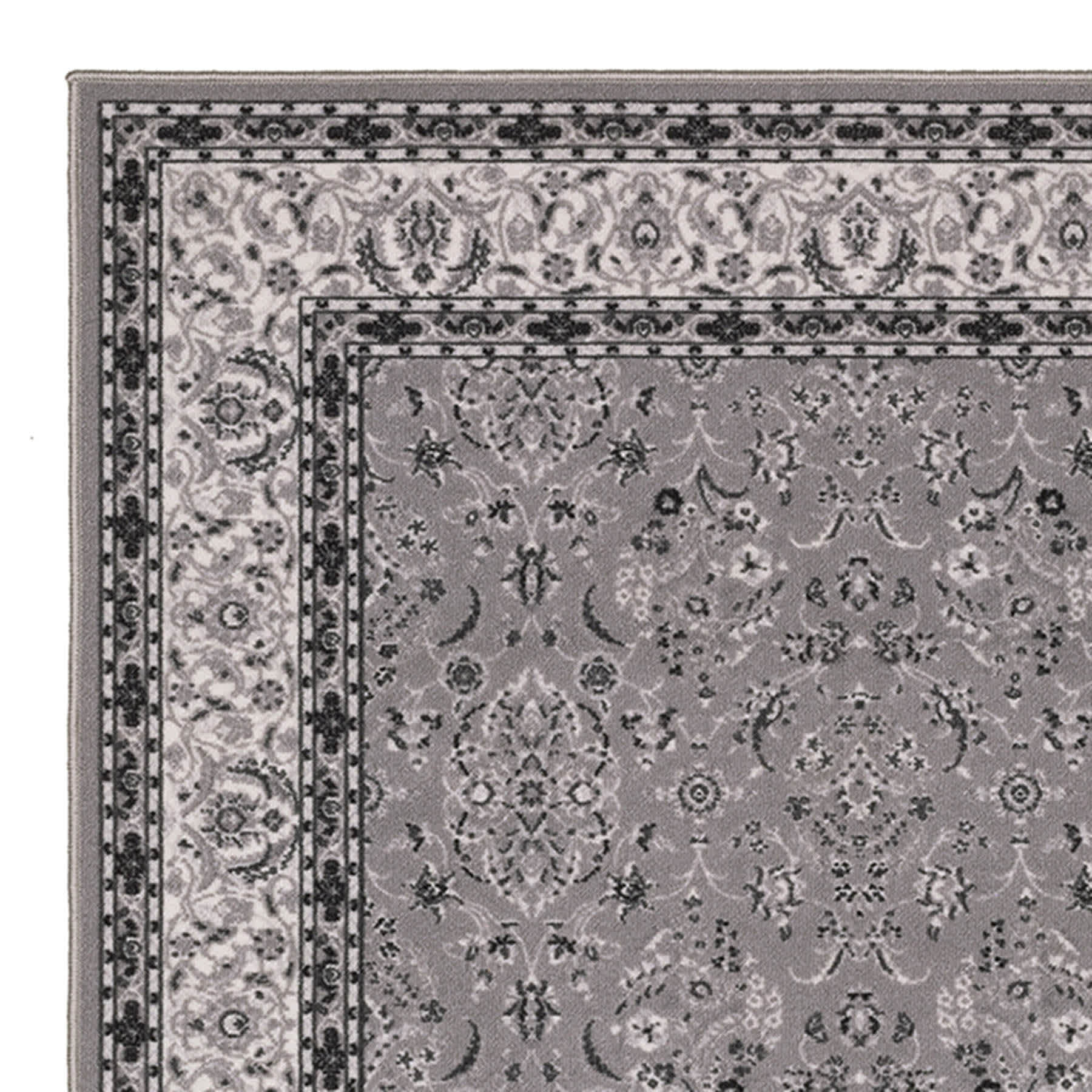 (D625) Barnes Grey Traditional Area Rug, 4x6