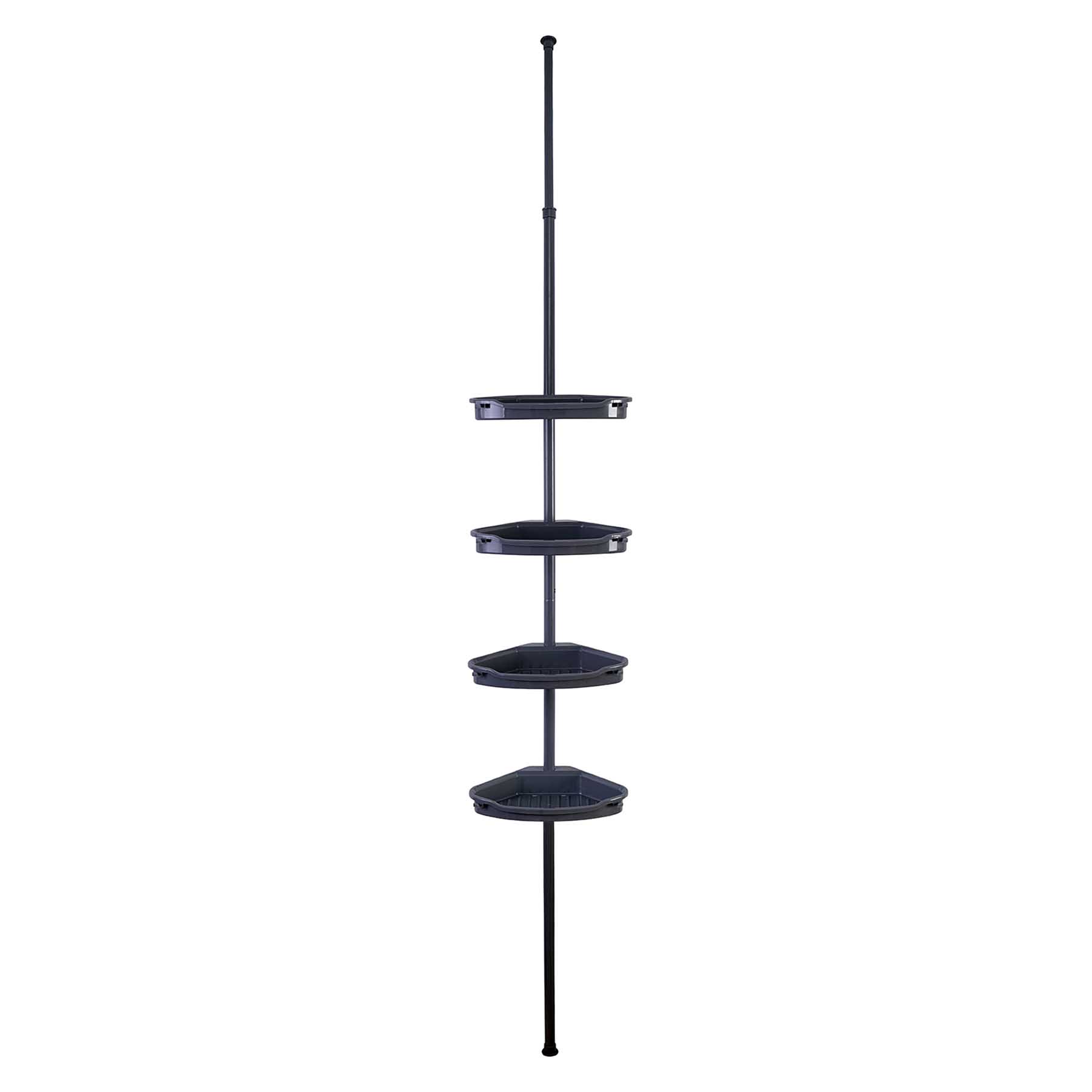4-Tier Tension Shower Caddy, Grey