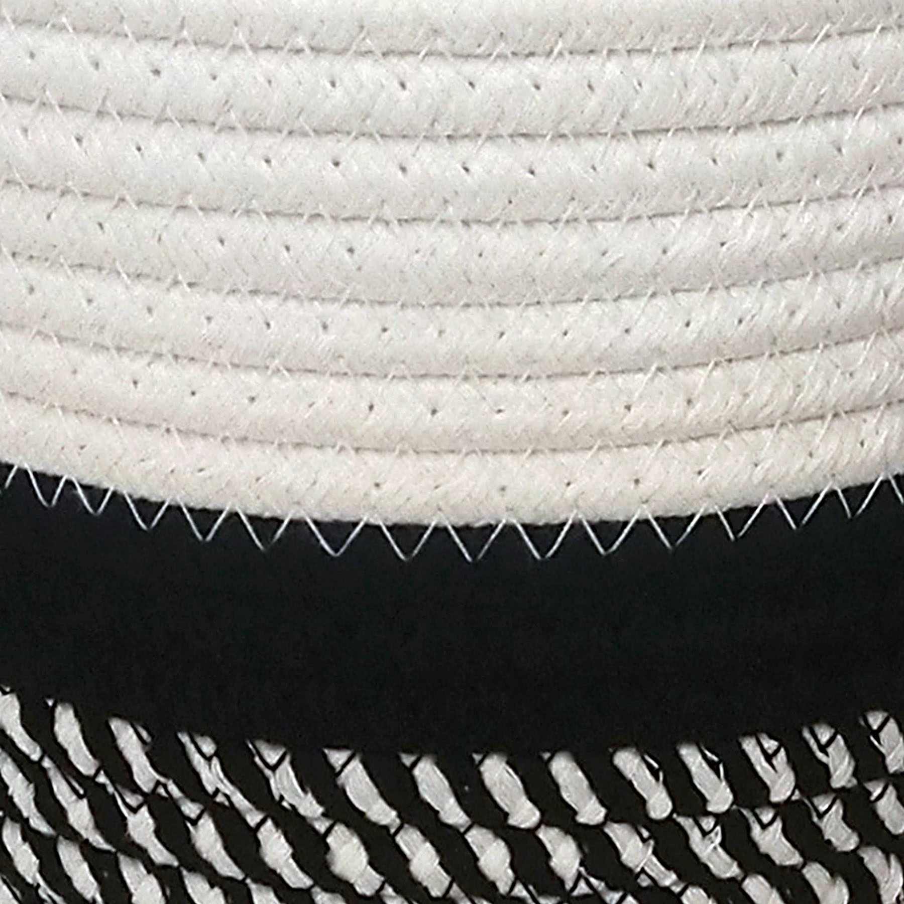 Marly Black Striped Round Storage Basket, Medium