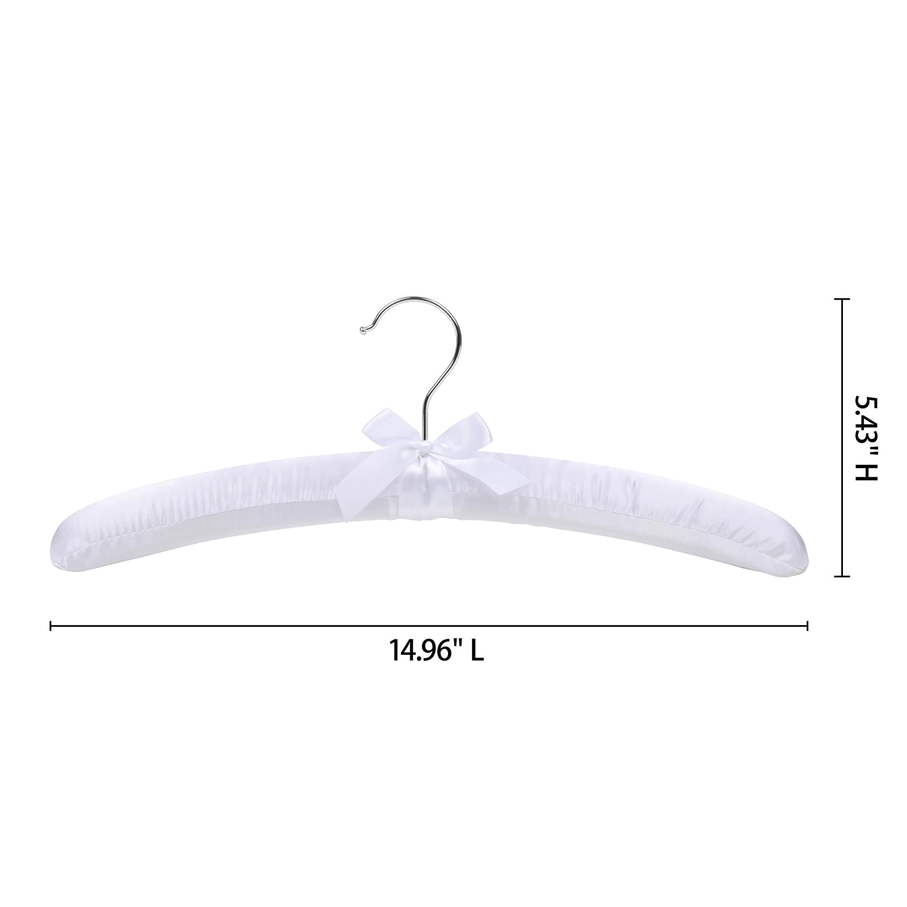 6-Piece Satin Hangers, White